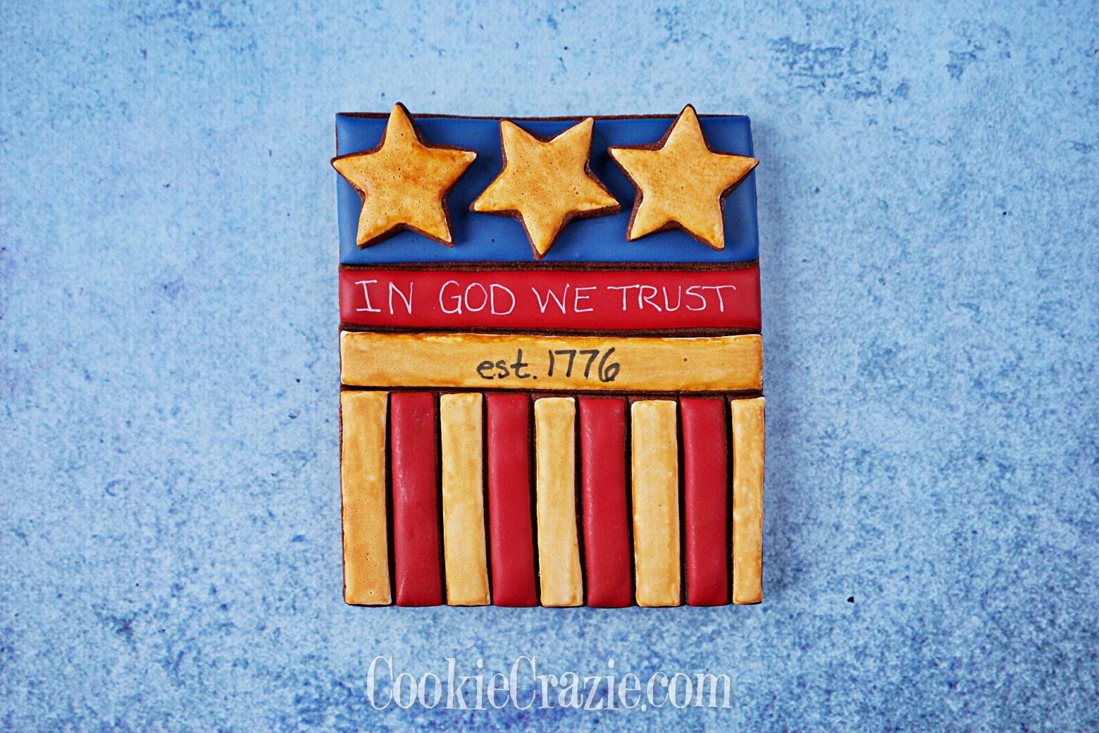  Stars ‘N Stripes USA Plaque Decorated Sugar Cookie YouTube video  HERE  