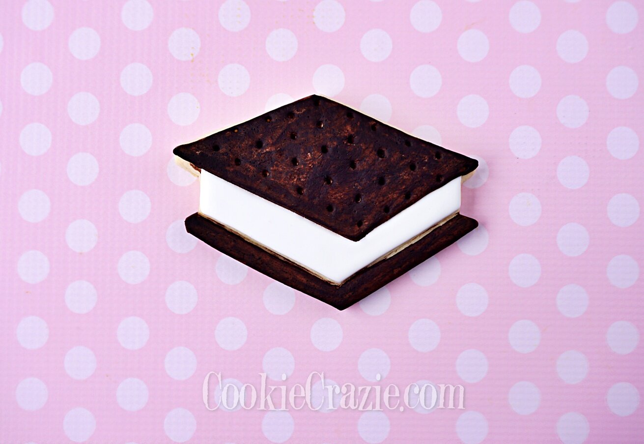  Ice Cream Sandwich Decorated Sugar Cookie YouTube video  HERE  