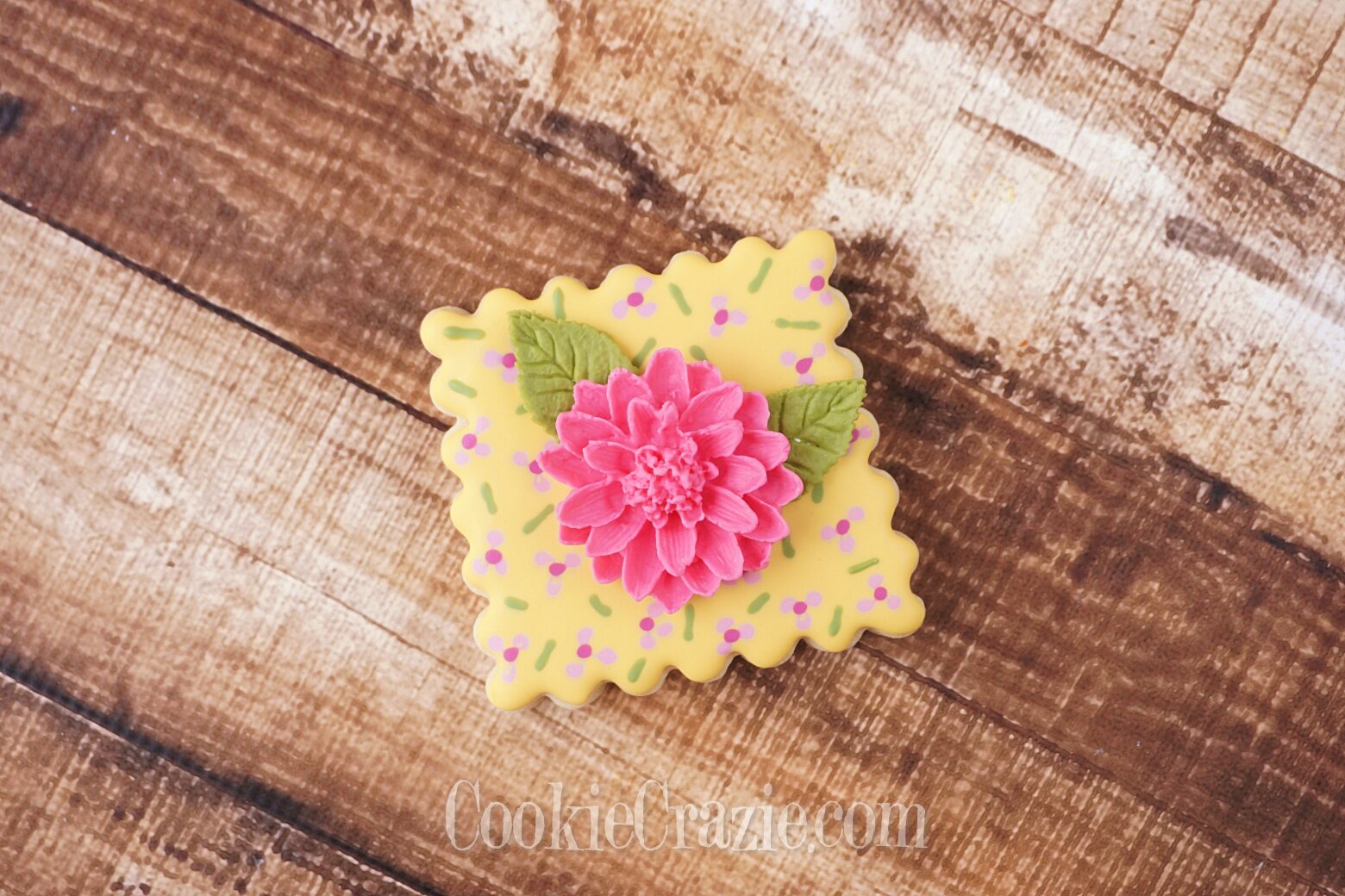  Floral Square Decorated Sugar Cookie YouTube video  HERE  