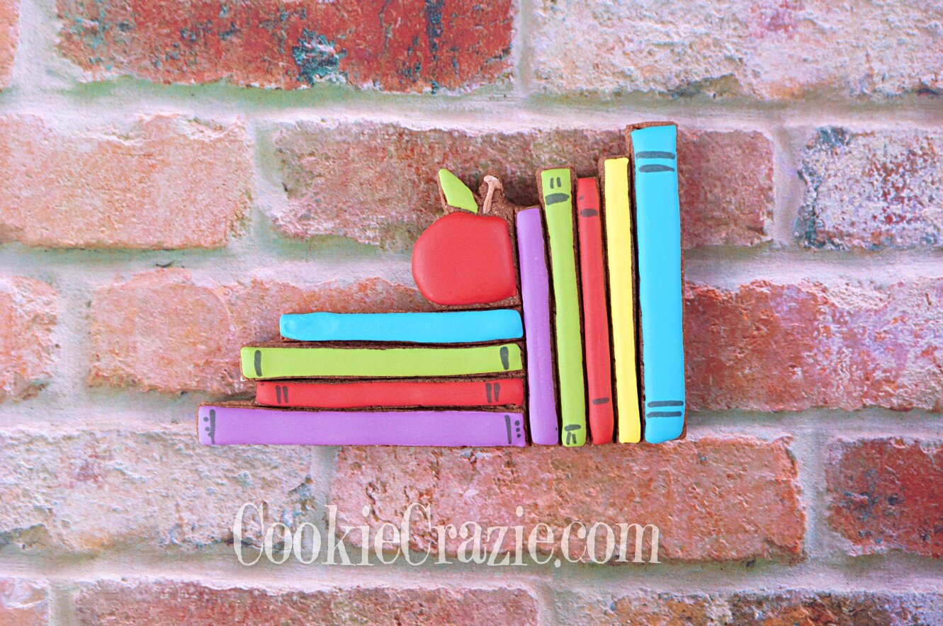  Stack of Books Decorated Sugar Cookie YouTube video  HERE  