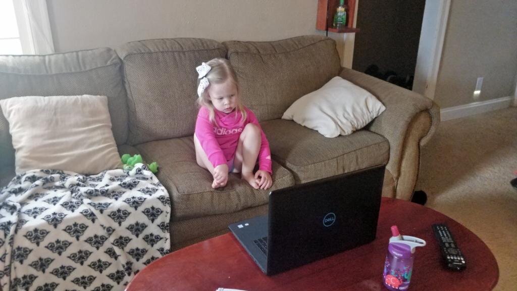  During the stay-at-home orders, my son got us set up so I could read to Emmaline via video chat. So sweet to see her sitting there in front of the screen so attentive listening to her Grammy read. :) She is one book lovin’ girl! 💗 