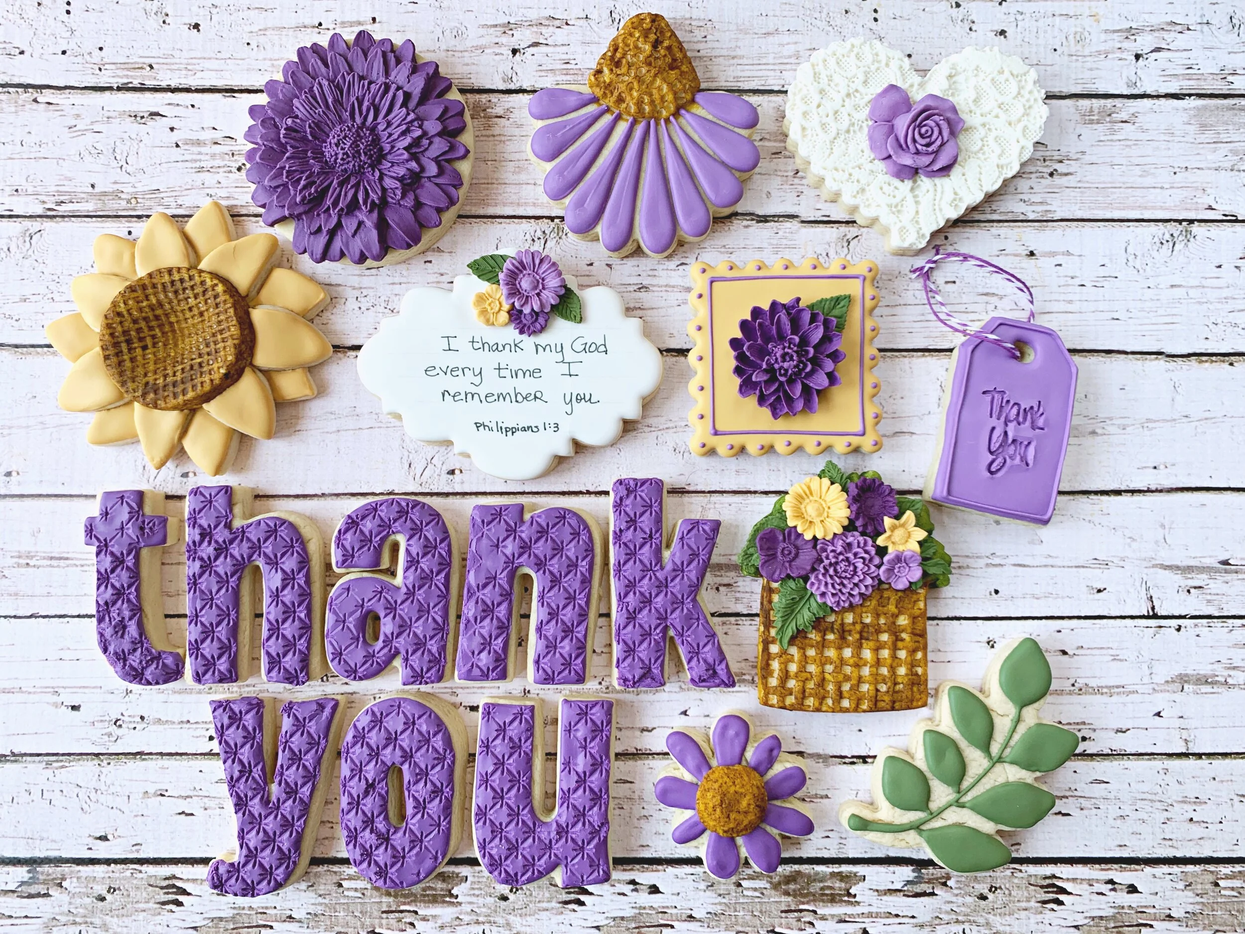 Floral Thank You Decorated Cookie Collections