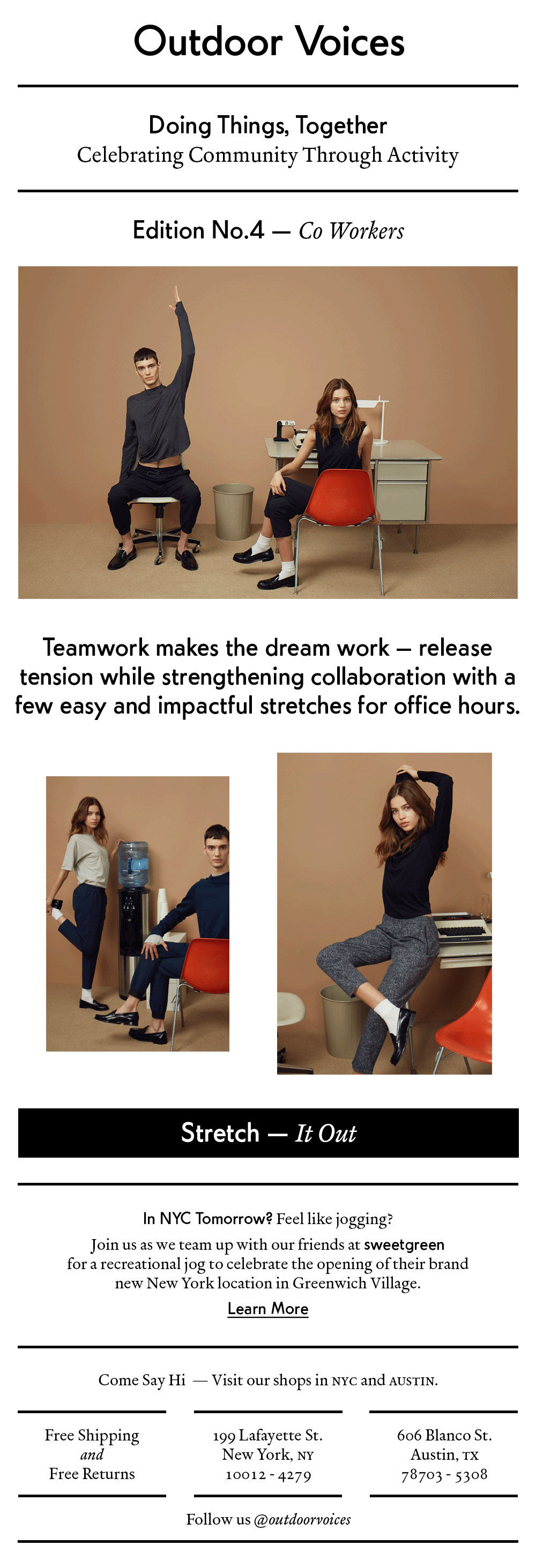 Outdoor Voices - Doing Things Together: Co-workers