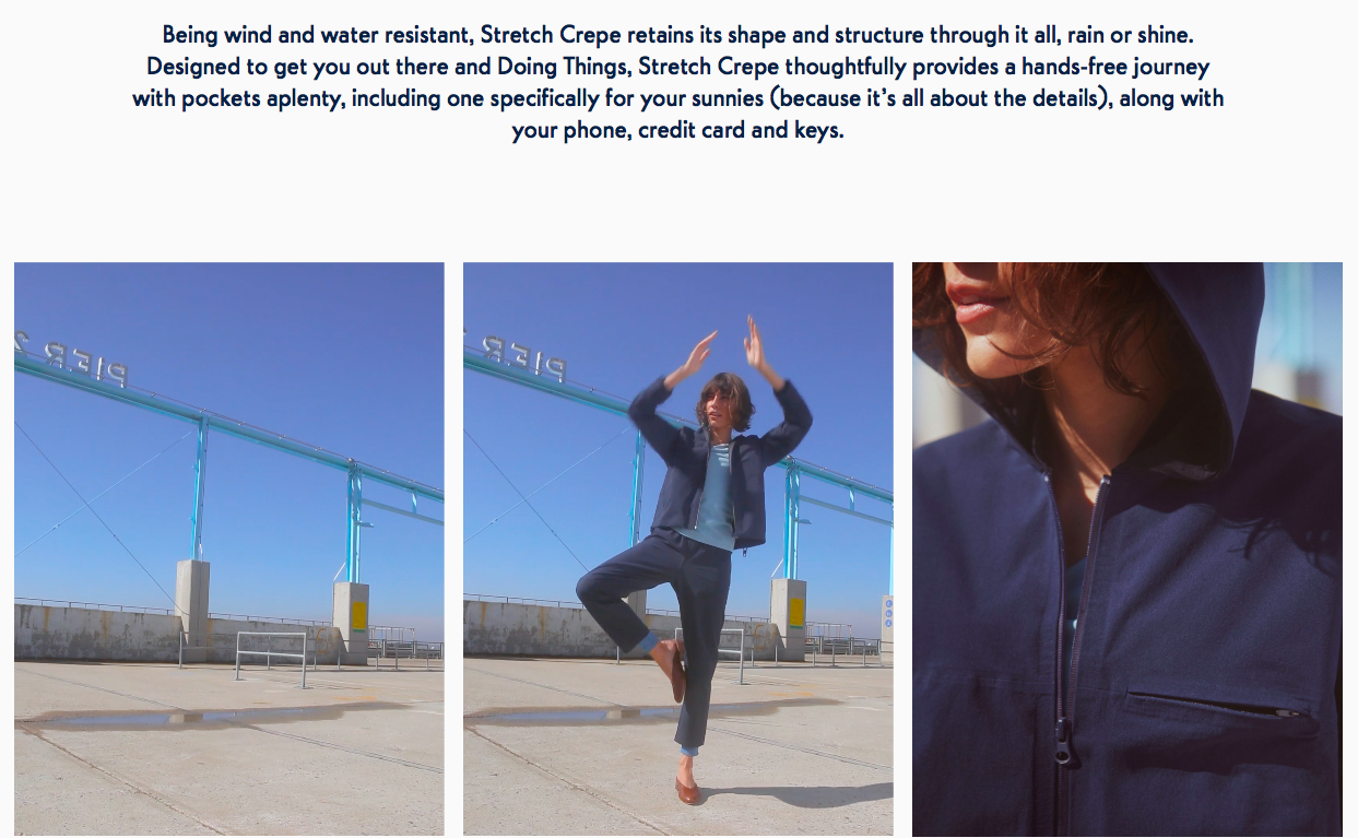 Outdoor Voices - Material Studies: Stretch Crepe Campaign