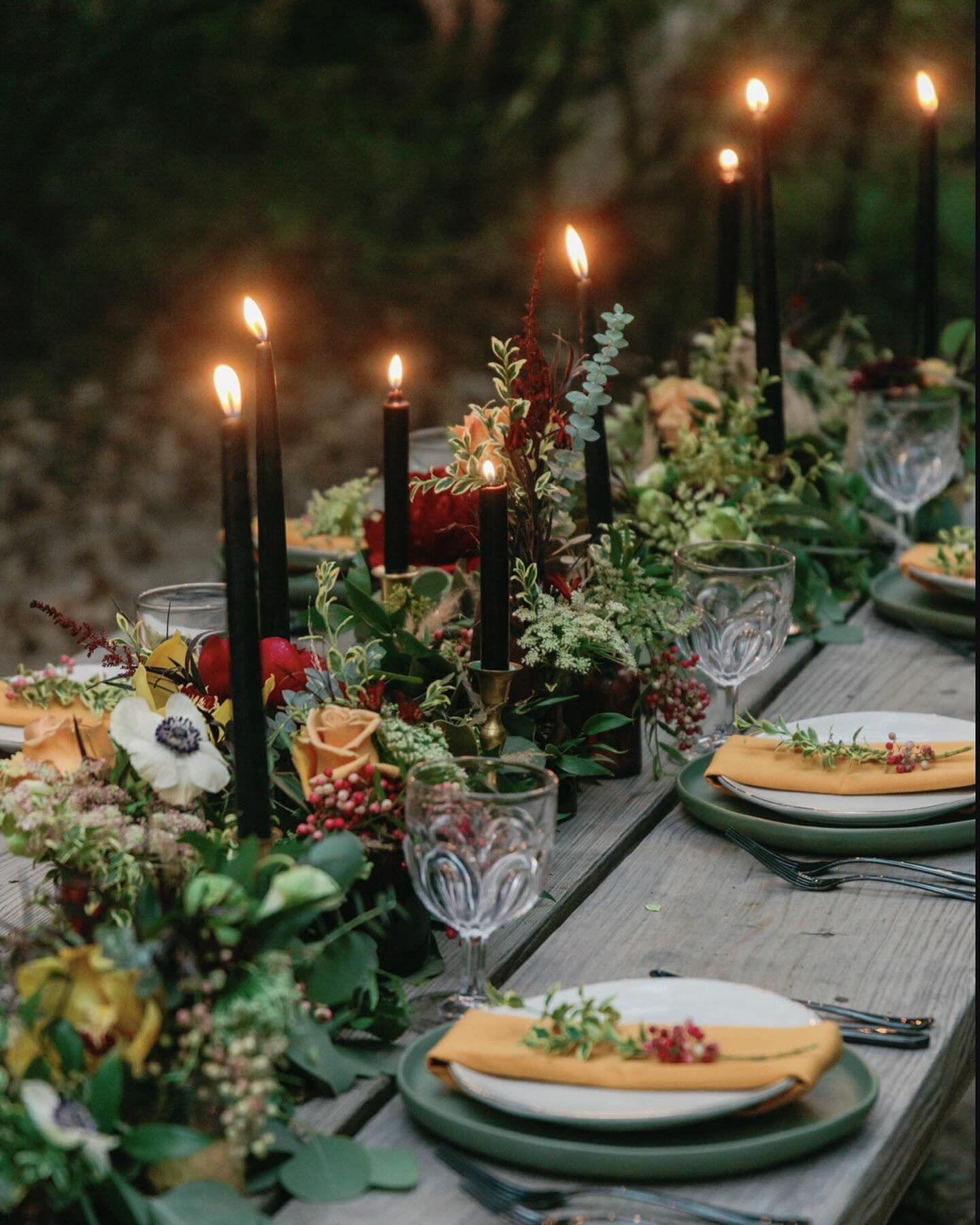 Who has followed long enough to remember this amazing styled shoot from over six years ago?!

This was a vision of mine that I longed for &mdash; a bridal gown that sways a bit nontraditional, a ceremony under a canopy of trees, a tablescape full of 