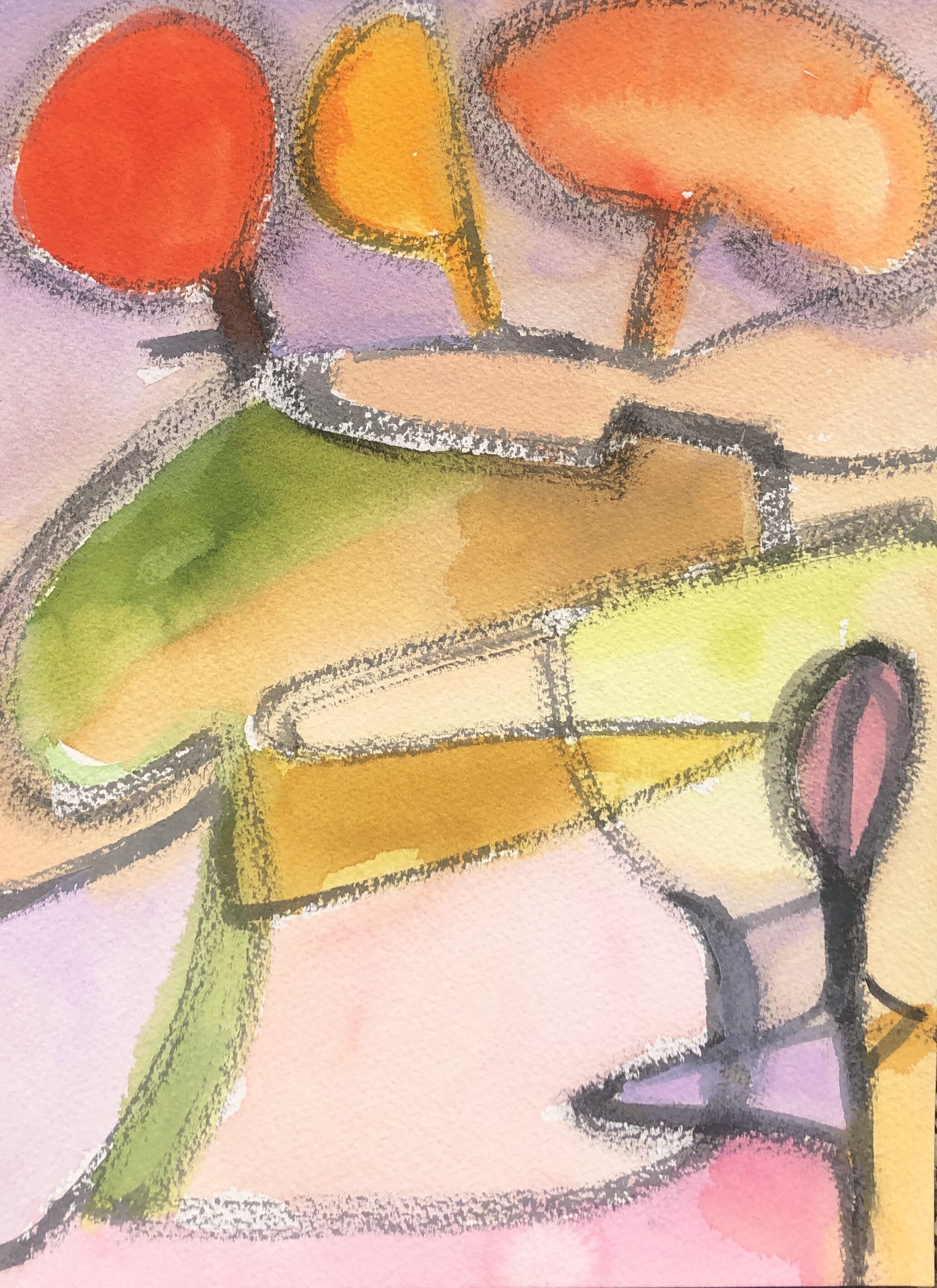Untitled #18, 2020 ink and watercolor on paper 12 x 9 inches