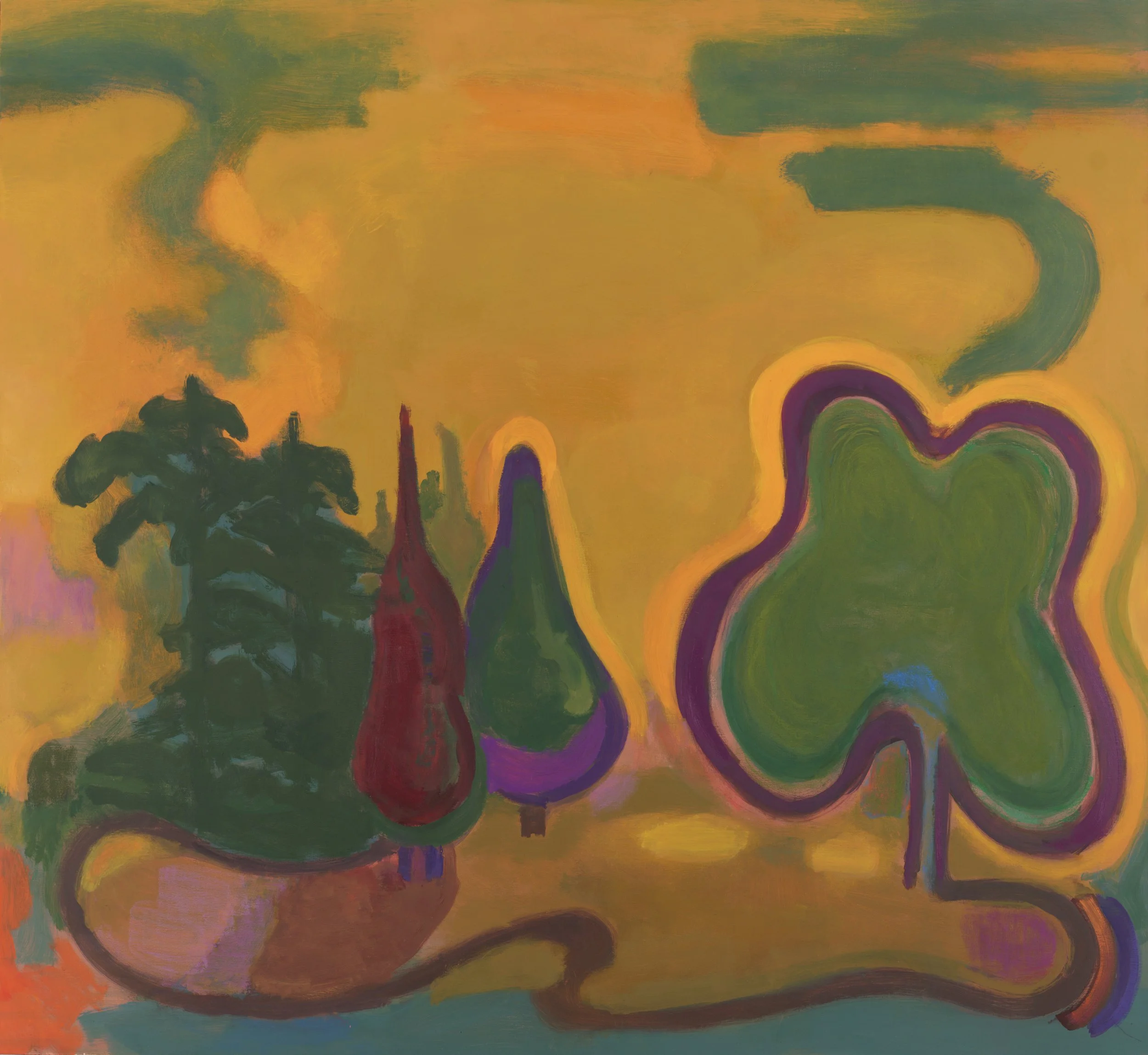 Moss, 2025, Oil and pastel on linen, 50 x 46 inches