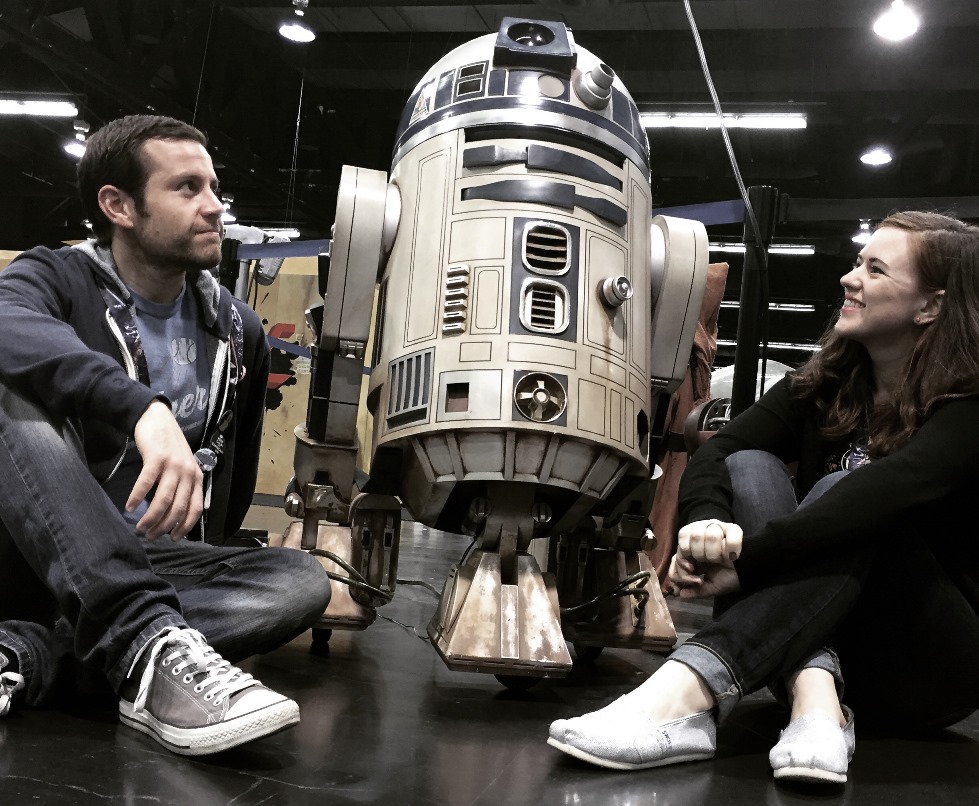Stephen and Tessa share a moment with a familiar "little friend."