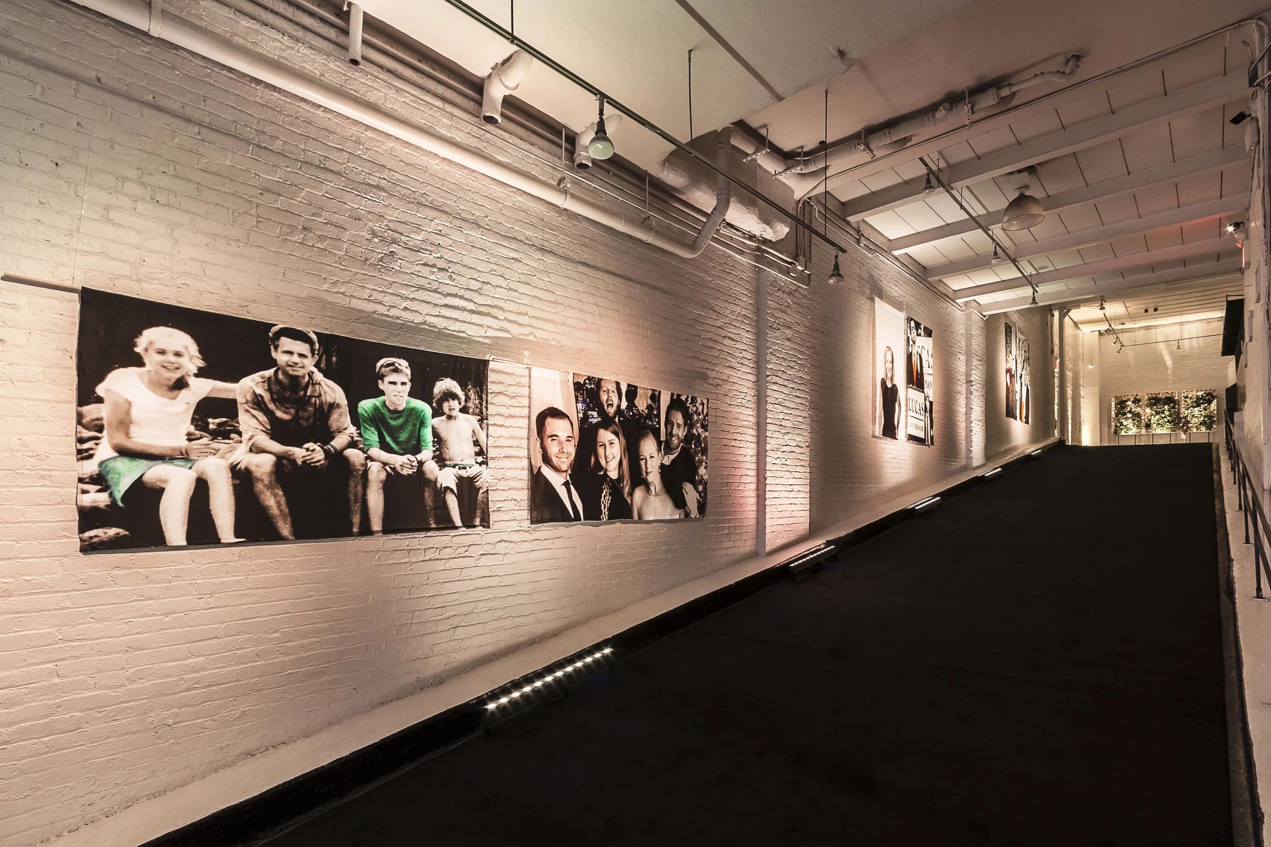 Art Gallery design conceptualized by ecochi. - Installation by griffin & griffin lighting, printing by LTS design services, finishing by ghost tailor