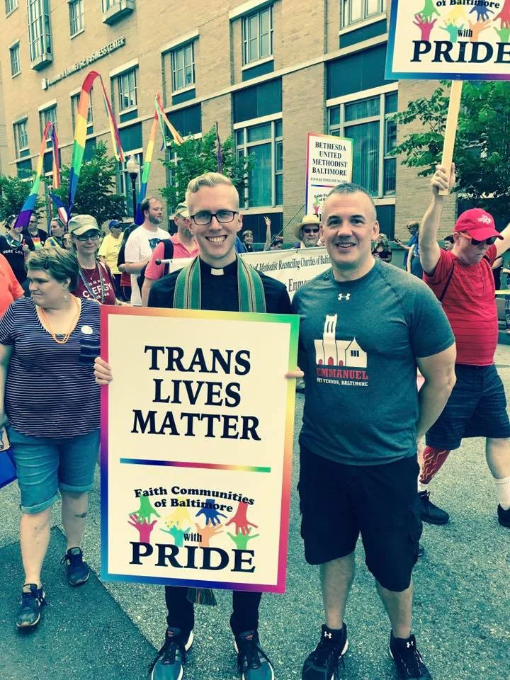 The Rev. Joseph Wood & parishioner Jonathan at Baltimore Pride