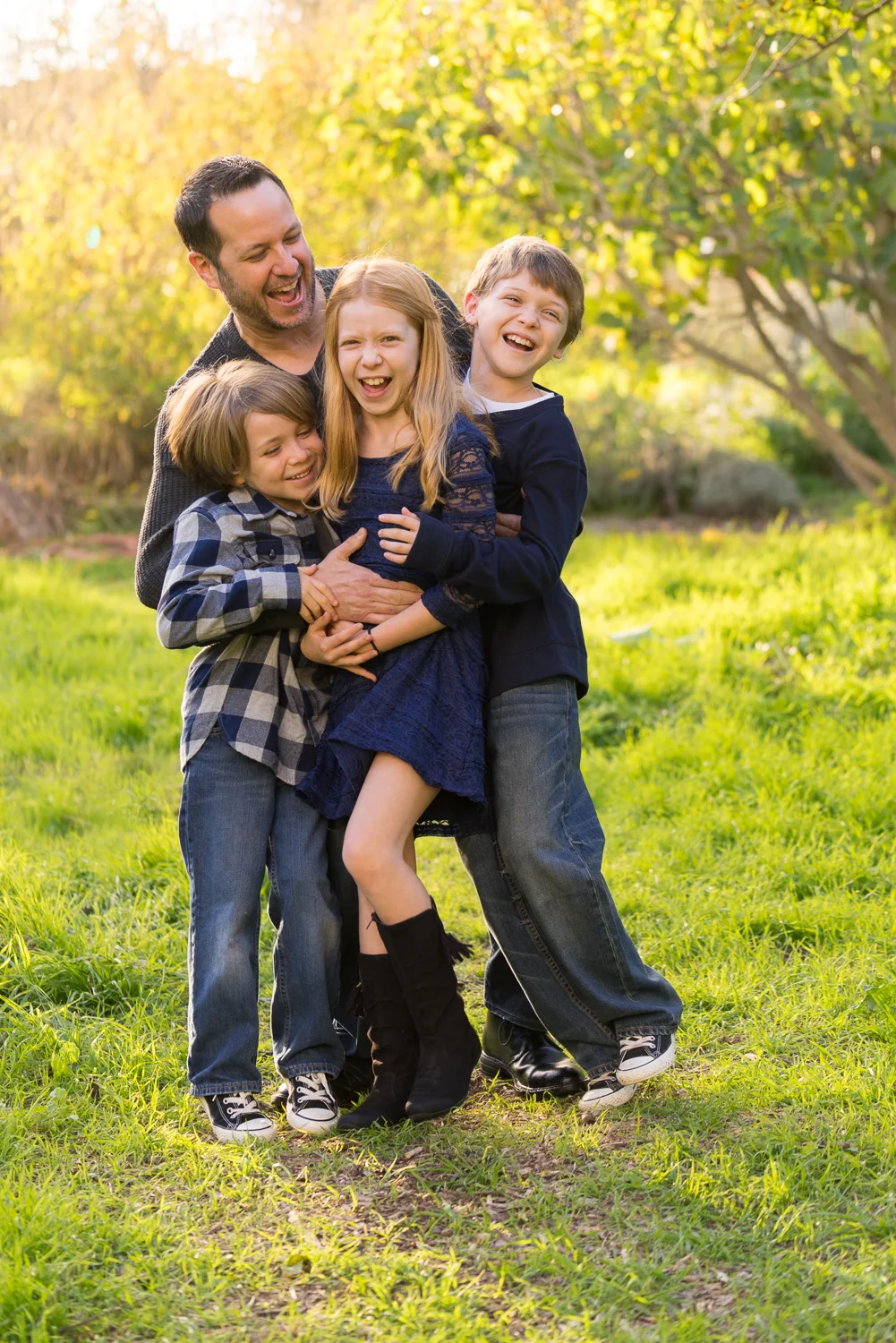Father with 3 children-SF East Bay family photographer