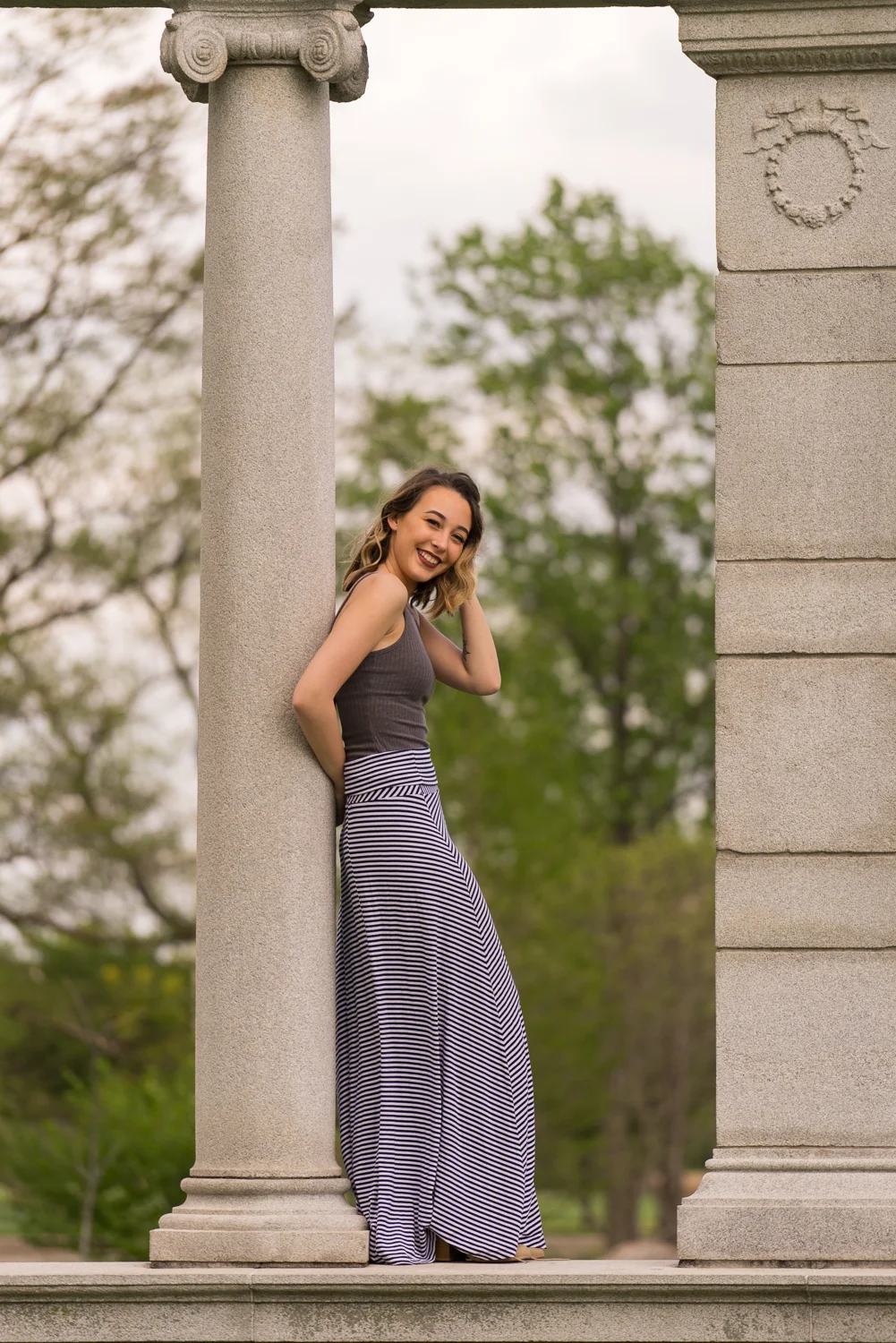 teen girl smiling in park-Oakland CA senior photography