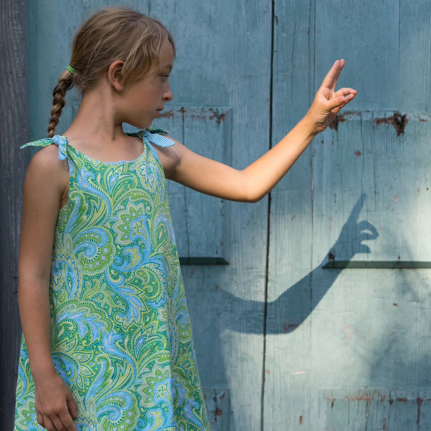 girl with blue door - Oakland children's photography