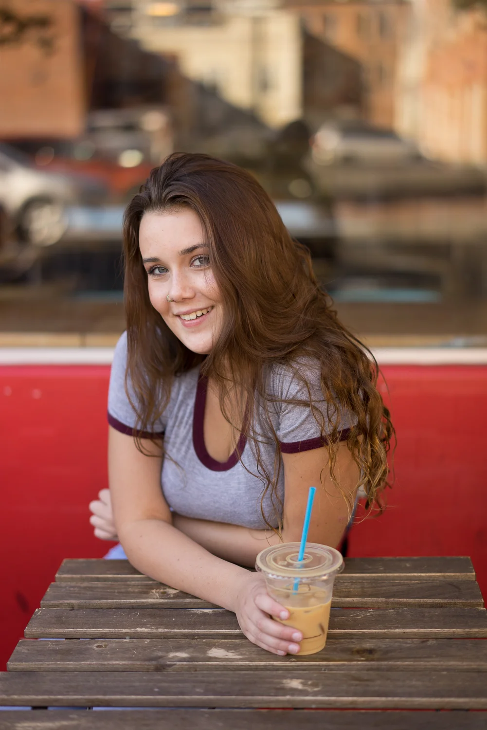 teen girl with coffee - Oakland senior portraits