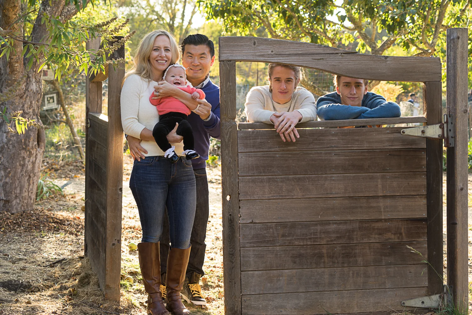 family of five in the gardens - San Ramon portrait photographer