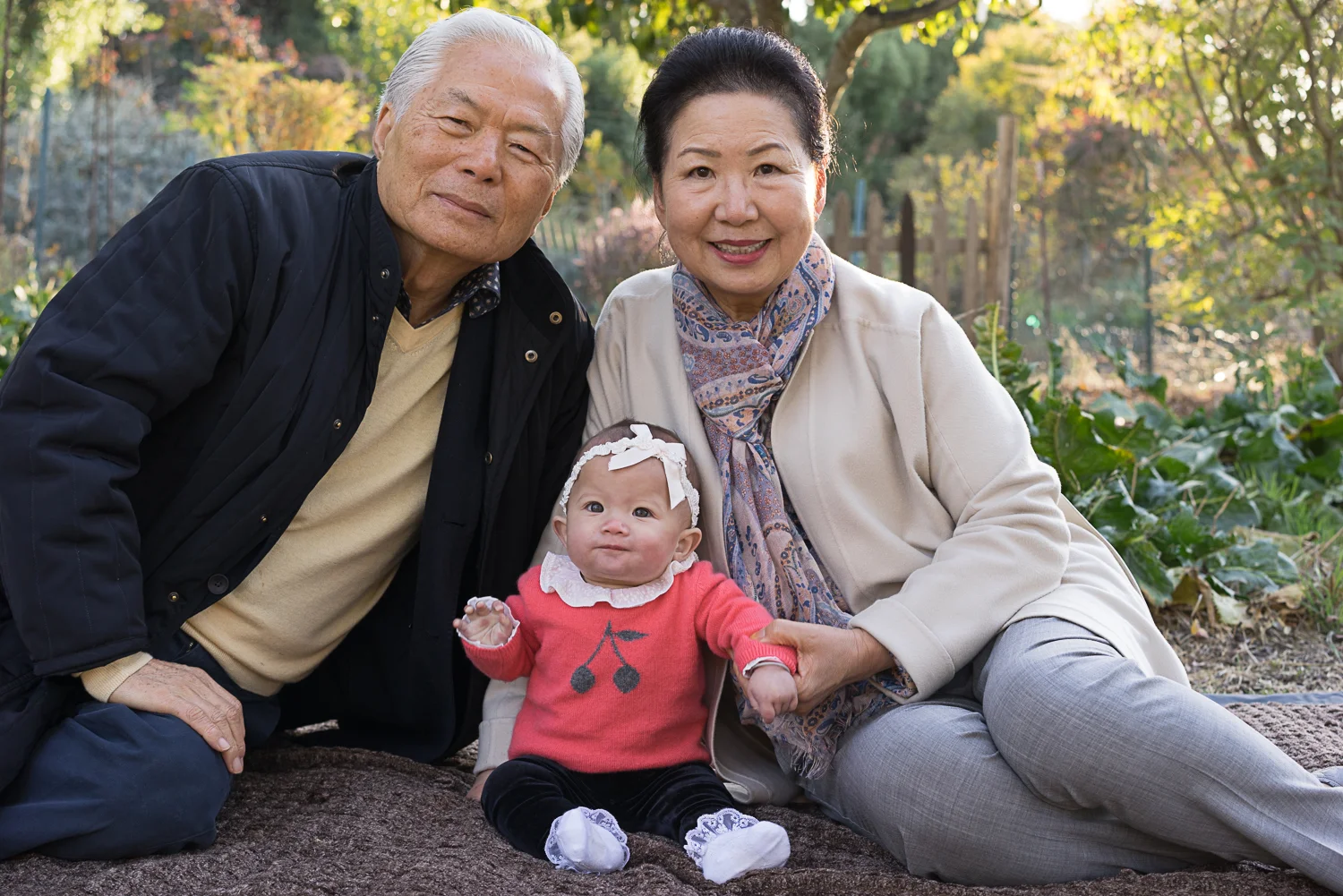 grandparents with baby - SF East Bay area family portriats