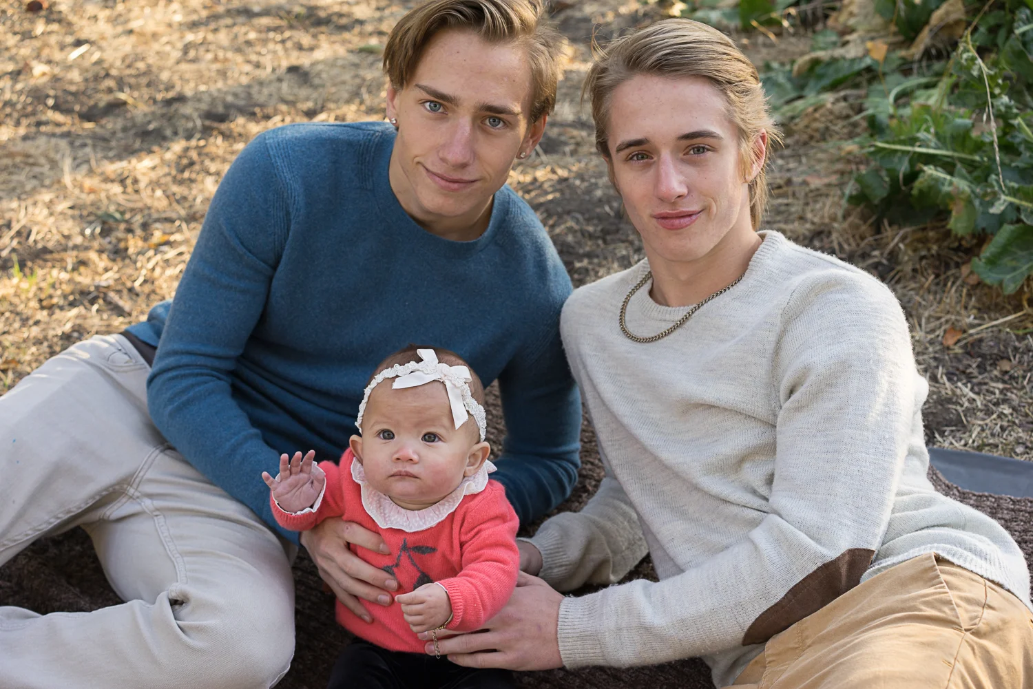 brothers with baby sister - San Ramon family photography