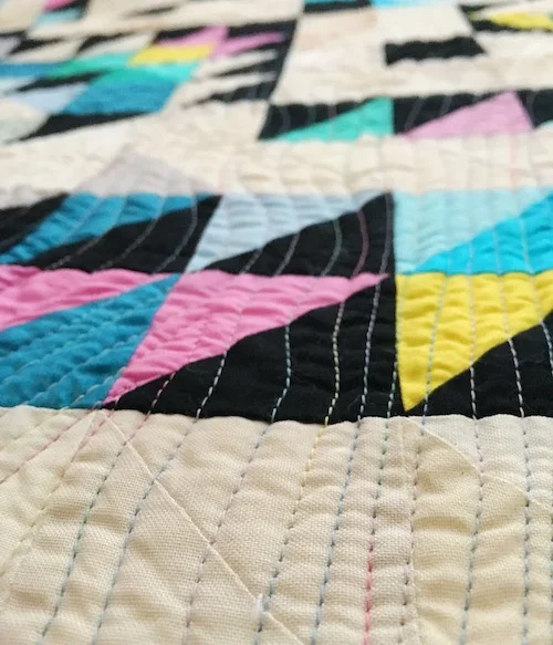 Detail of Quilting on Fort Snozzberry Quilt