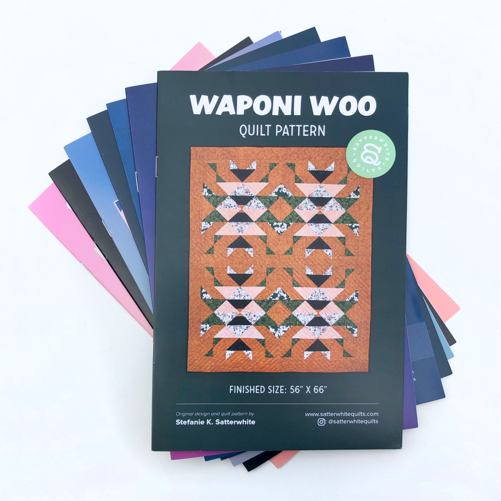 Waponi Woo Quilt Pattern – Printed Booklet — Satterwhite Quilts