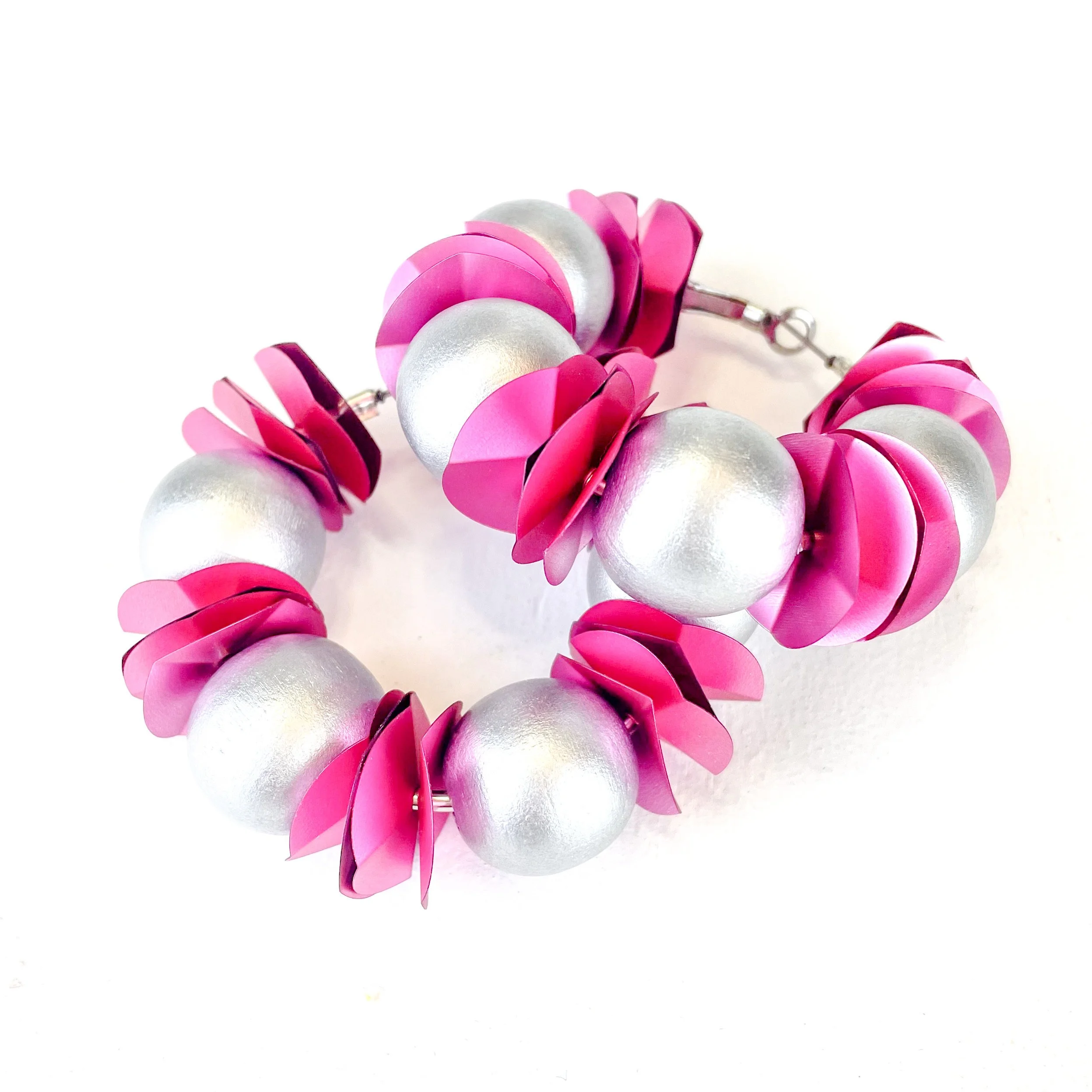 Pop of Color Earrings Silver and Orchid