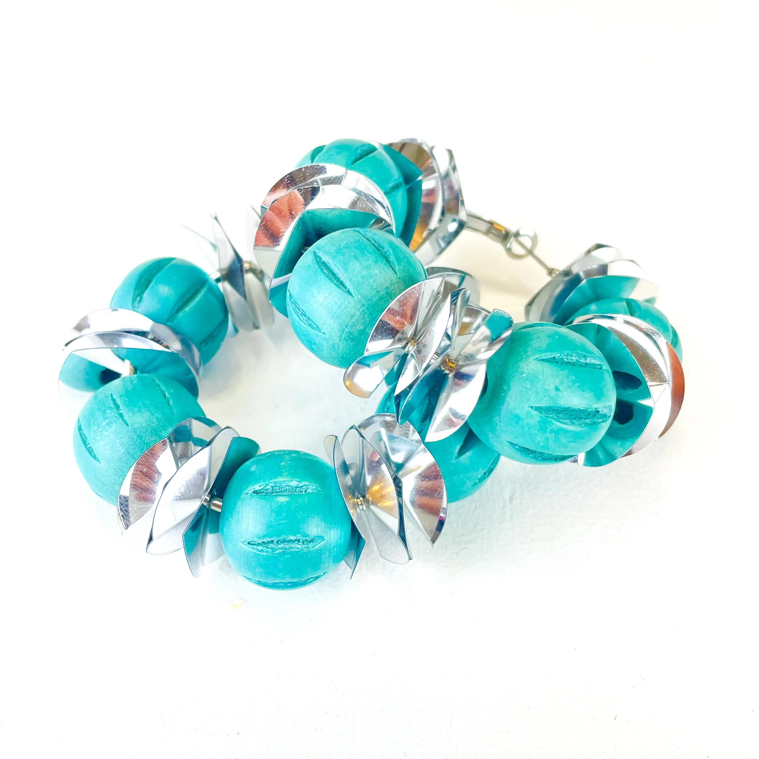 Pop of Color Earrings Silver and Turquoise