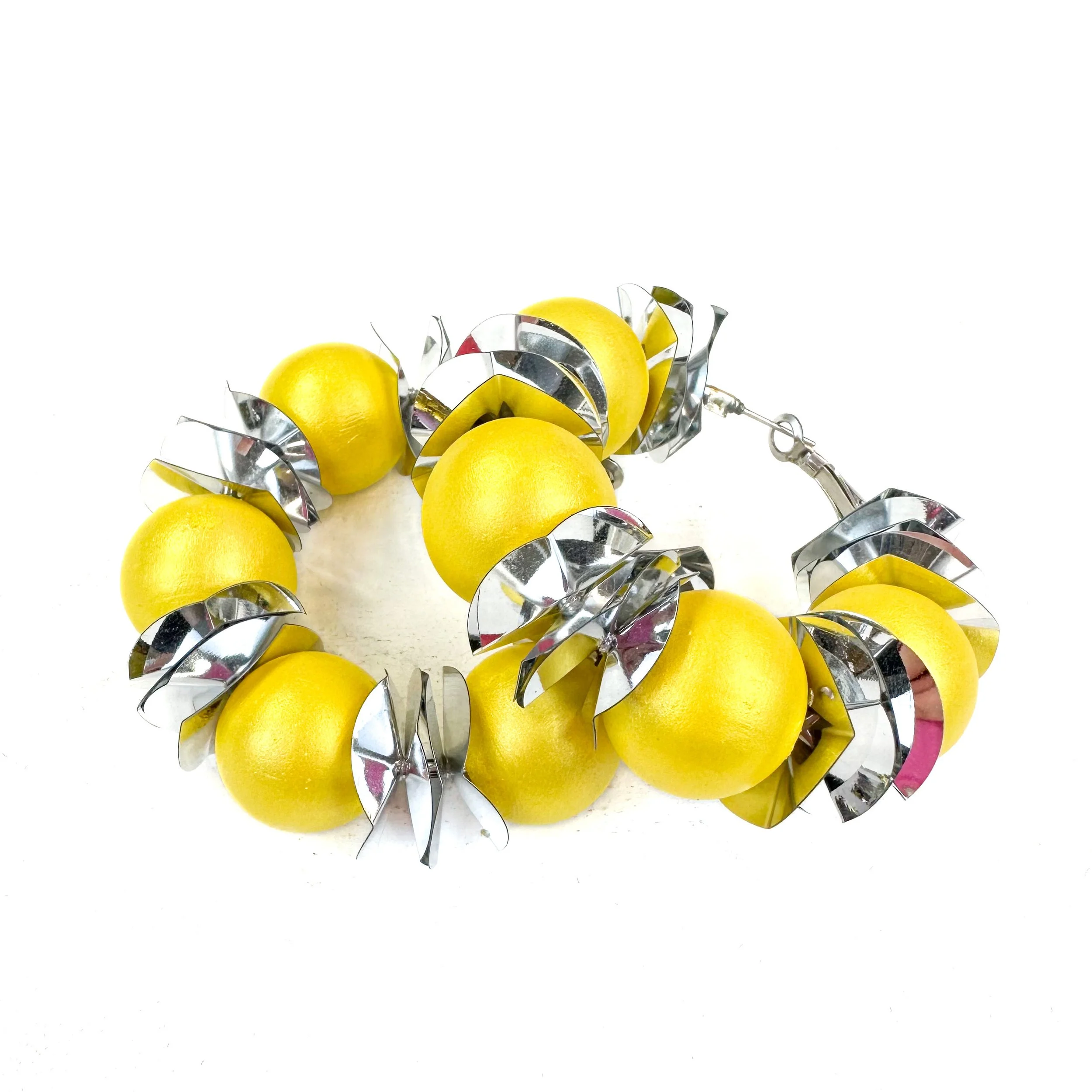 Pop of Color Earrings in Yellow and Silver