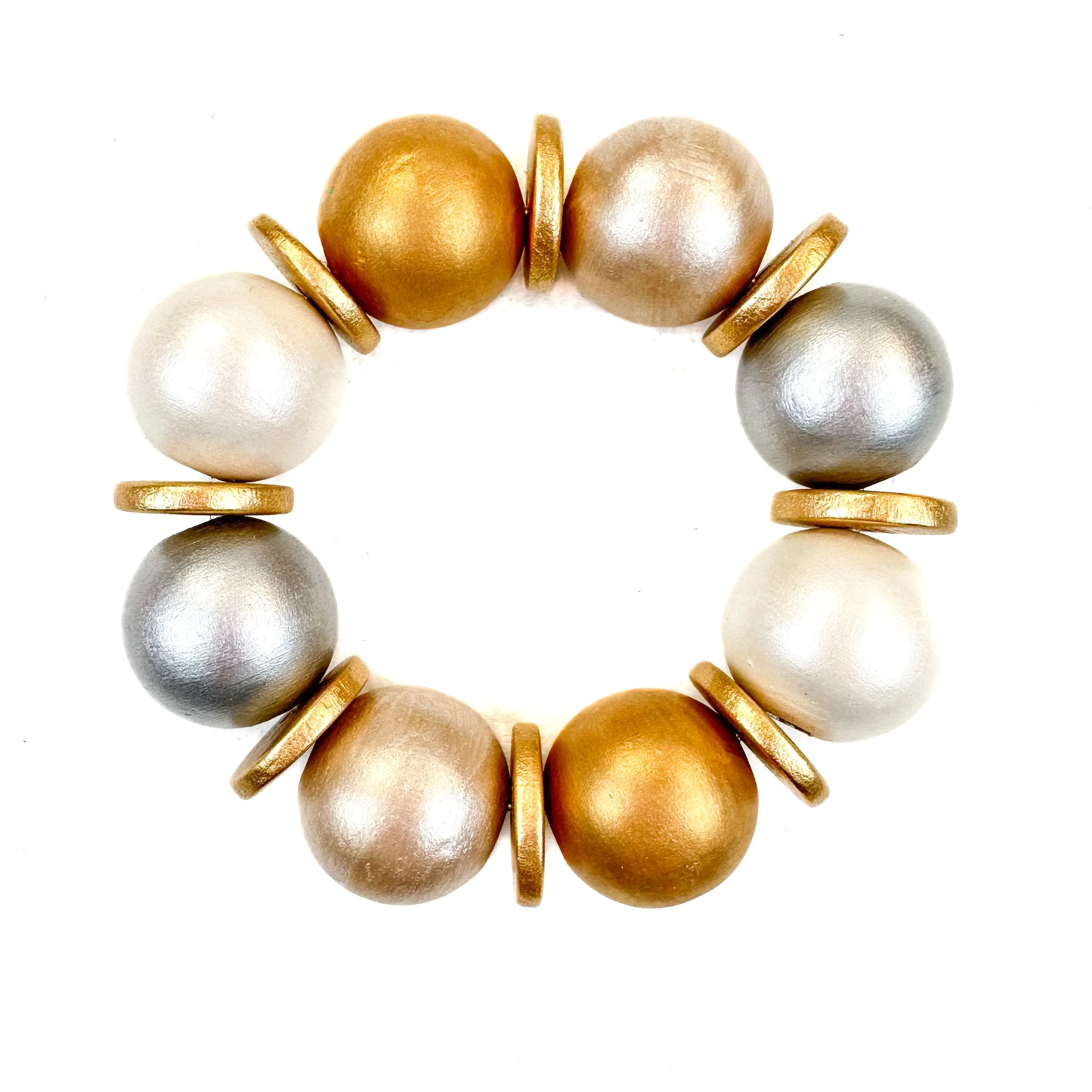 Mixed Metallic Orb Bracelet