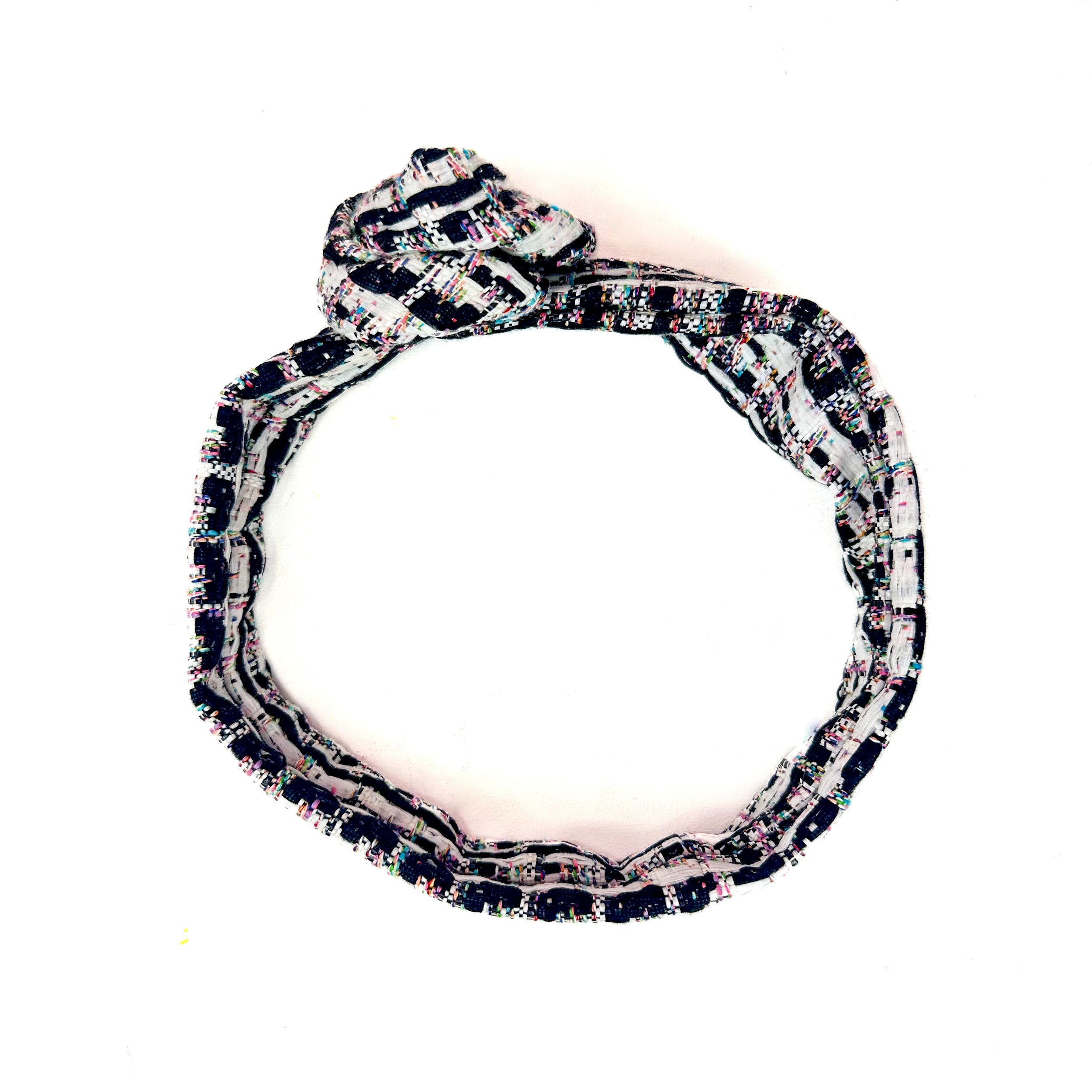 No Headache Headband in Black and White Tweed