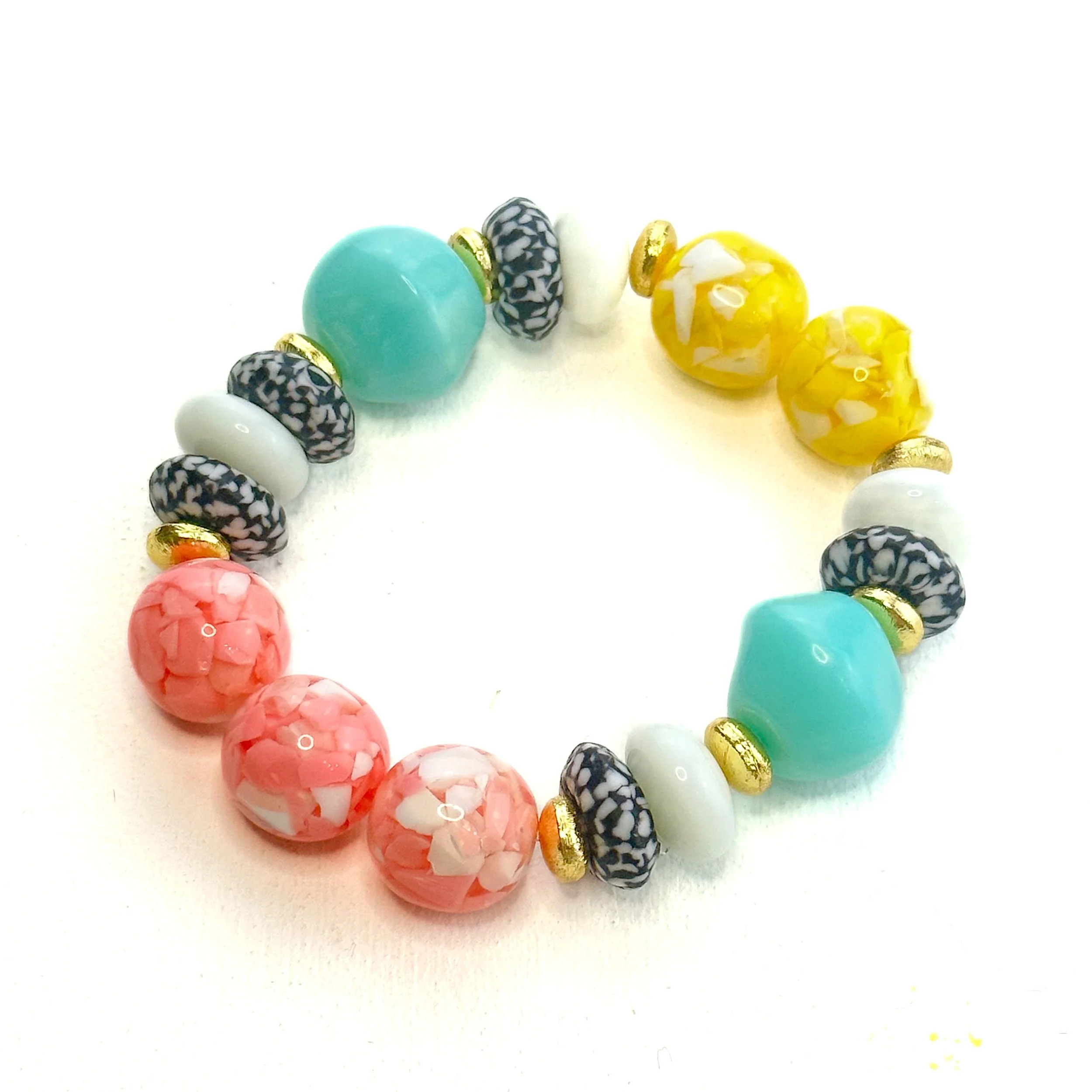 Mixed Media Bracelet in Pink