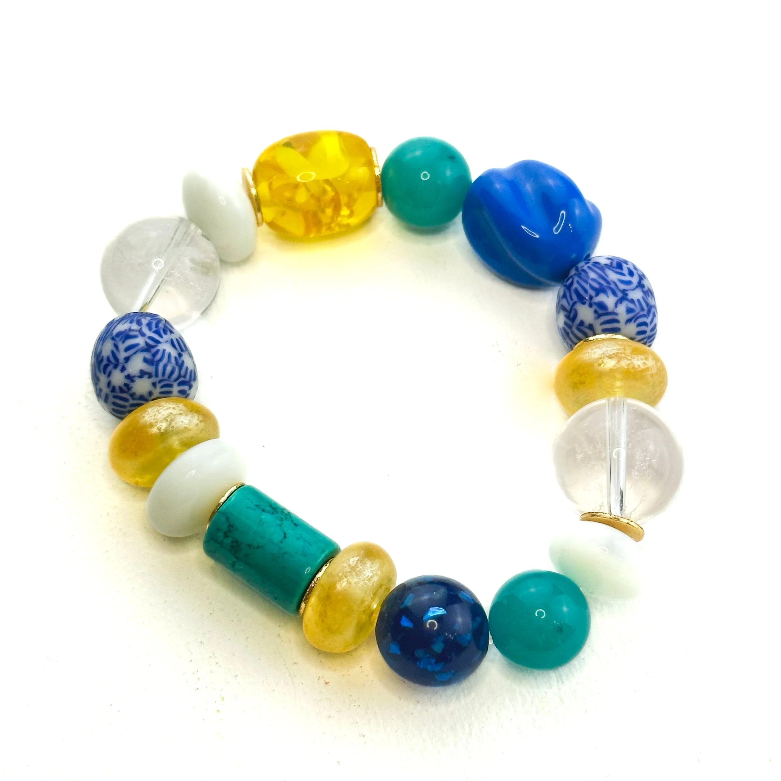 Mixed Media Bracelet in Blue