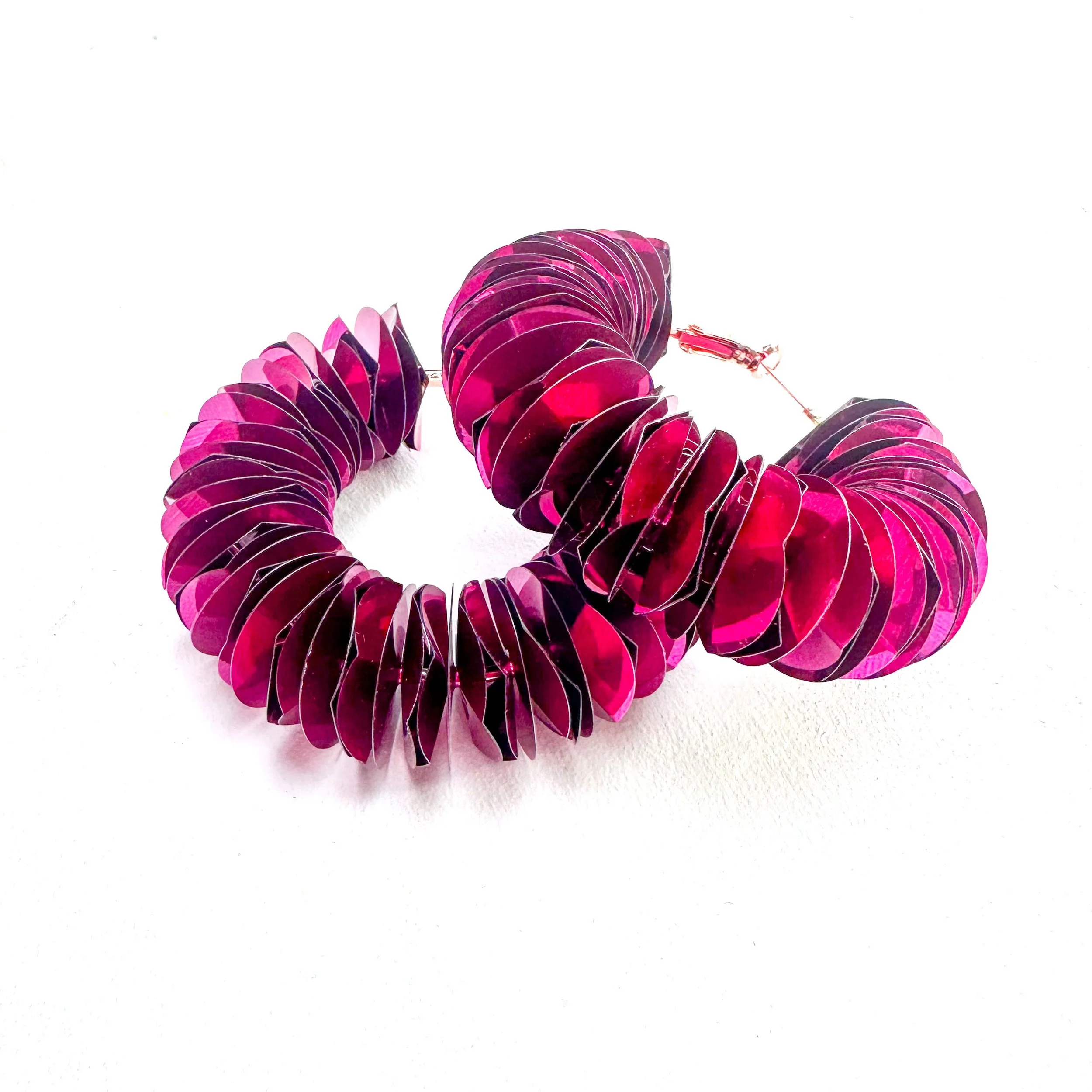 Sparkle and Shine Earrings in Raspberry