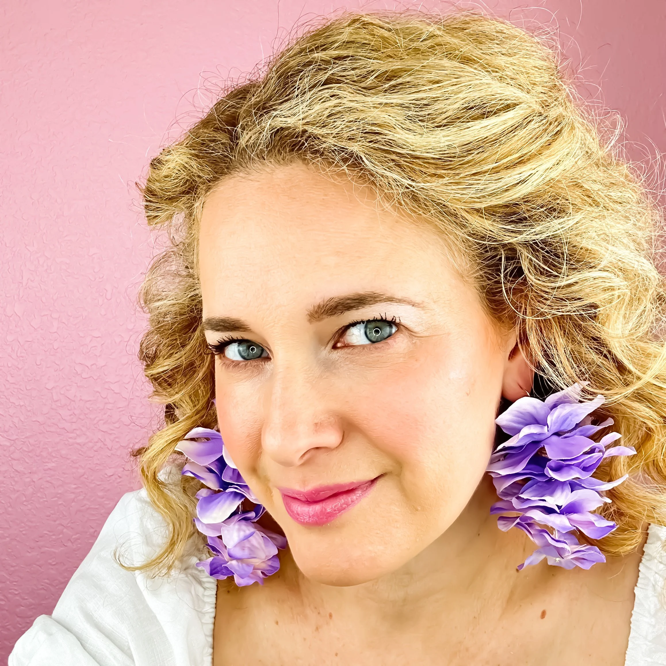 Cascading Blooms Earrings in Lavender