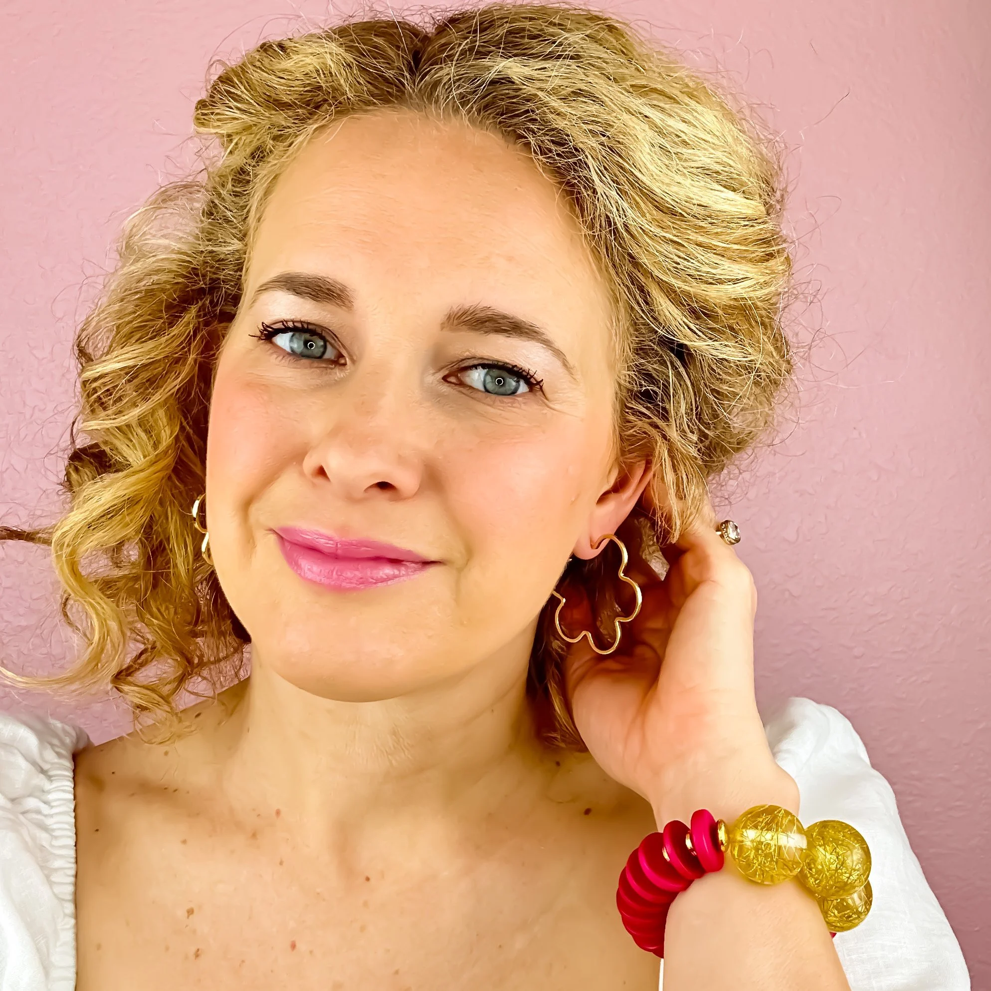 Flower Hoop Earrings