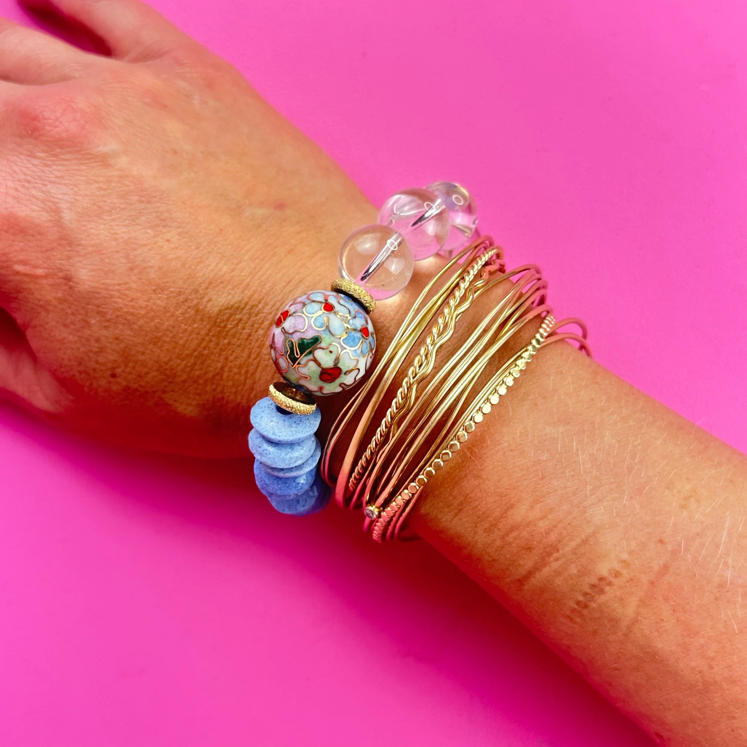 Cornflower Blue Cloisonné Bracelet