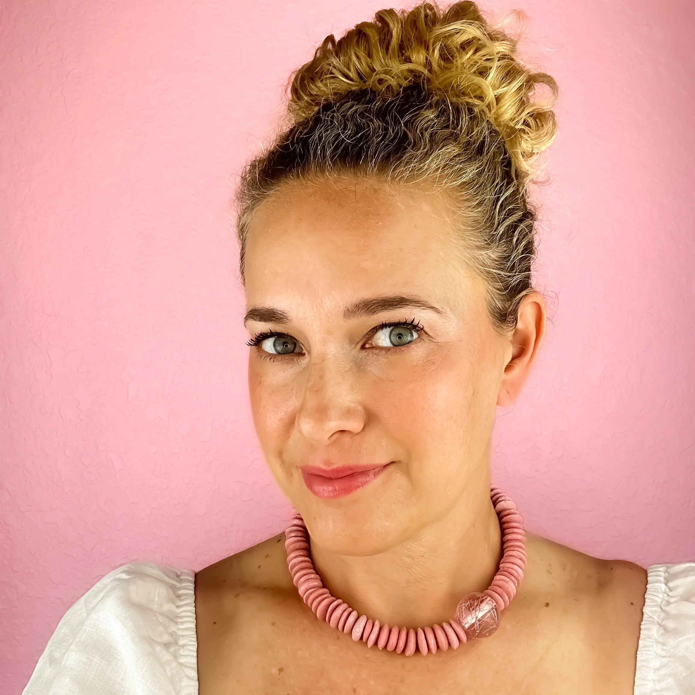 Pink Tinsel Necklace