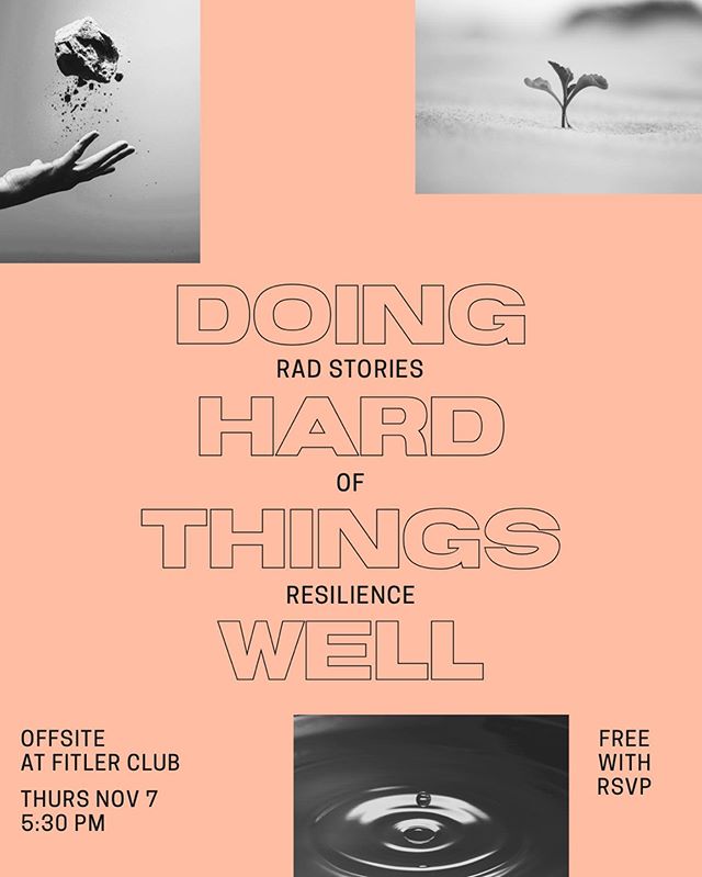 🧠 You don&rsquo;t want to miss our next big event, Doing Hard Things Well: Rad Stories of Resilience on Thursday, November 7th at @offsitefc @fitlerclub! Join our incredible panelists @iamnursemo and @thepositivitycharge for a discussion focused on 