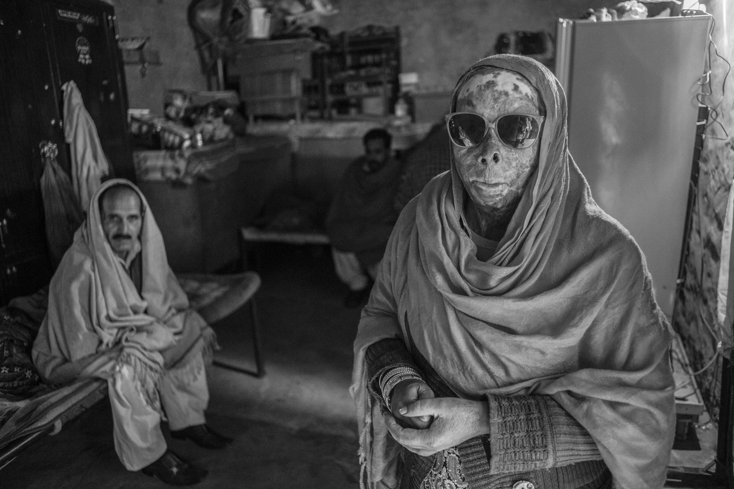  Sarwari Bibi (Right) and Arshad Ali (Left) at Bibi's residence two weeks after their wedding on Jan. 23, 2016 in Lahore, Pakistan. 