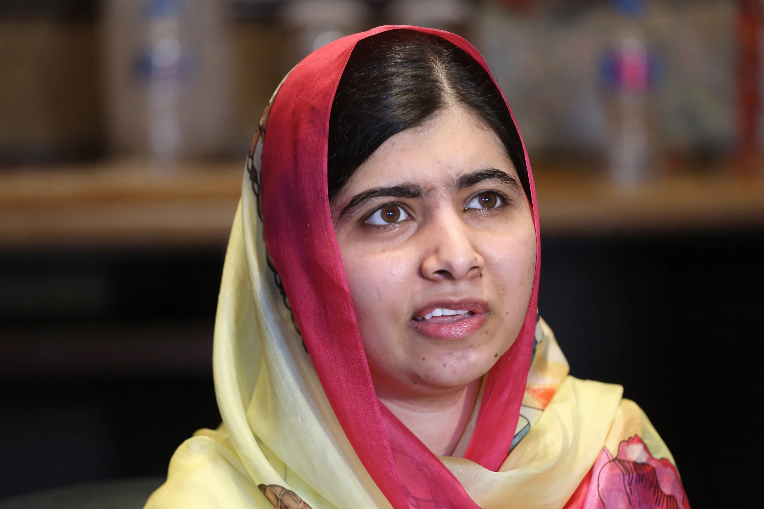 Nobel Peace Prize laureate Malala Yousafzai speaks during an interview with Reuters at local hotel on April 30, 2018 in Islamabad, Pakistan.
