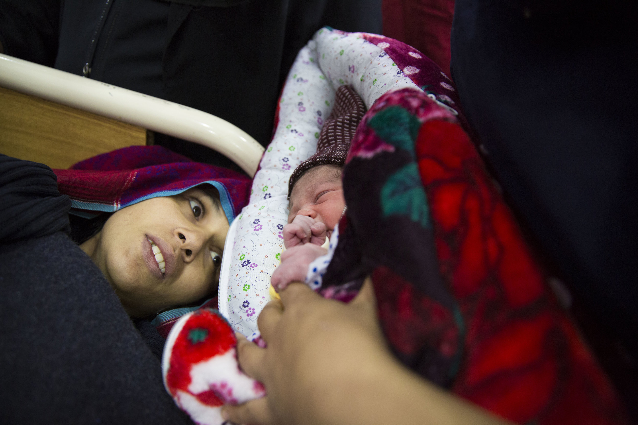  Sobia Sajid's meets her newborn baby at the high-risk postnatal ward after suffering from postpartum haemorrhaging during labour. 