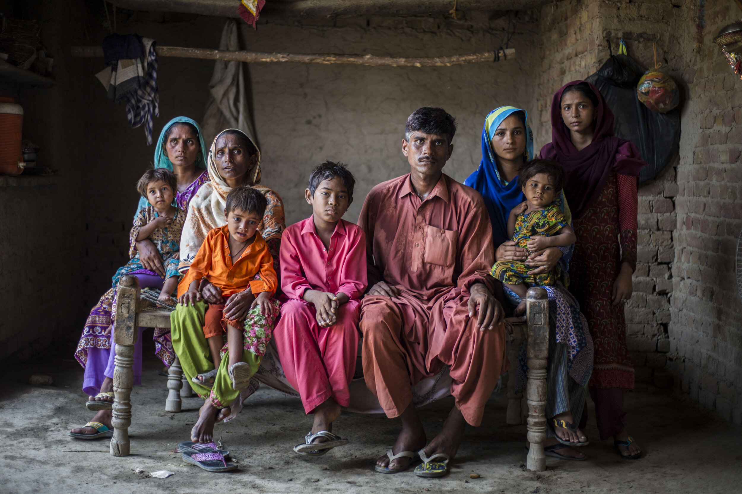  A family where 11 members have been diagnosed with HIV on July 24, 2019 in village Allah Dino, Sind, Pakistan. 