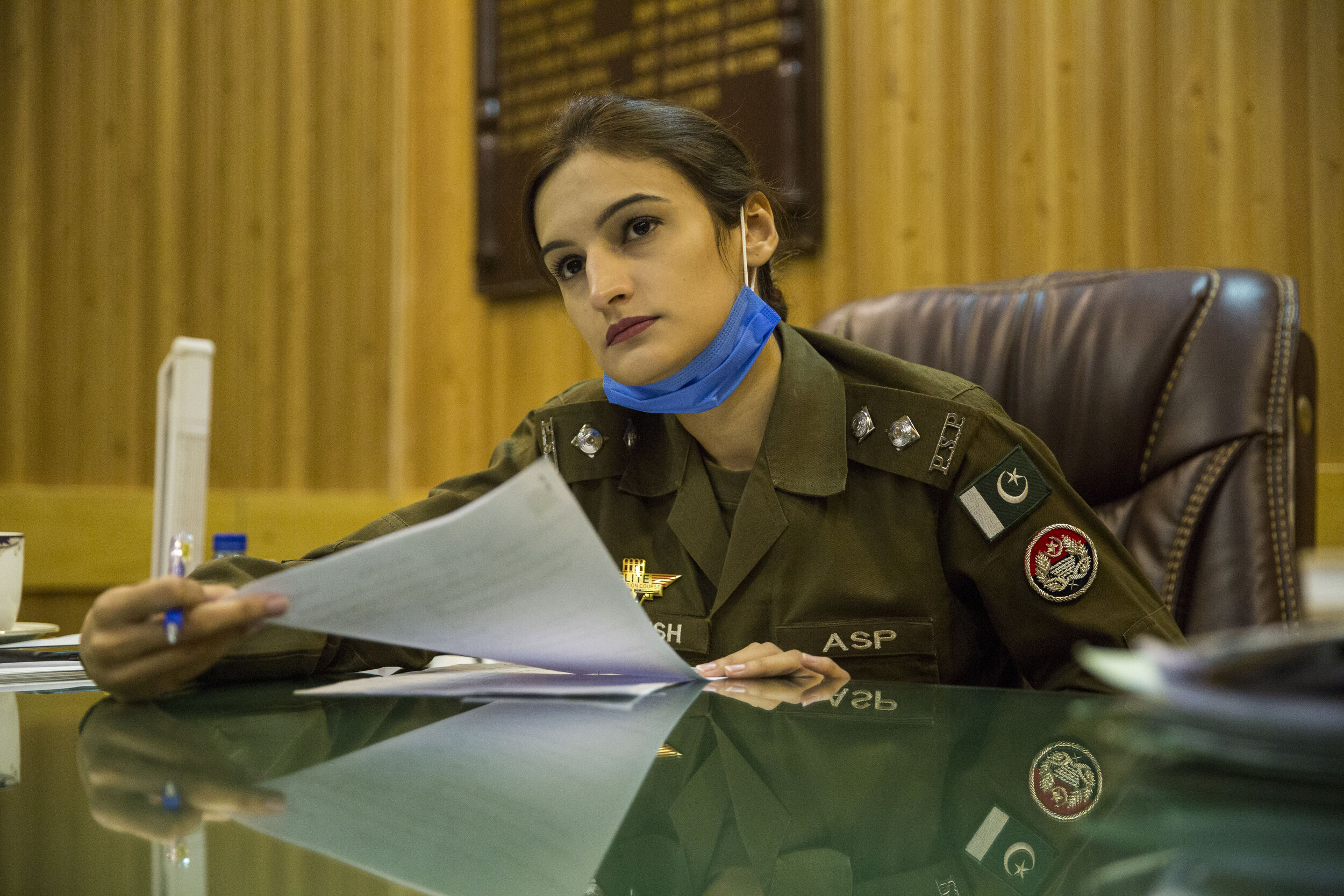  Beenish Fatima, assistant superintendent of police studies a case in her office. 