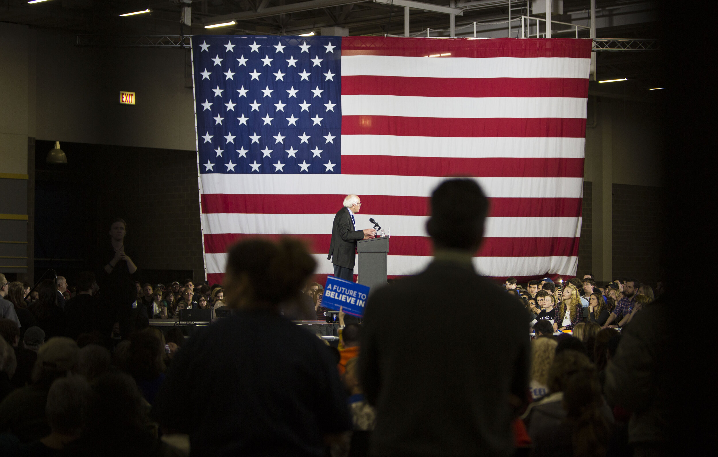  Bernie Sanders, speaks during a campaign rally in Madison, WI. 
