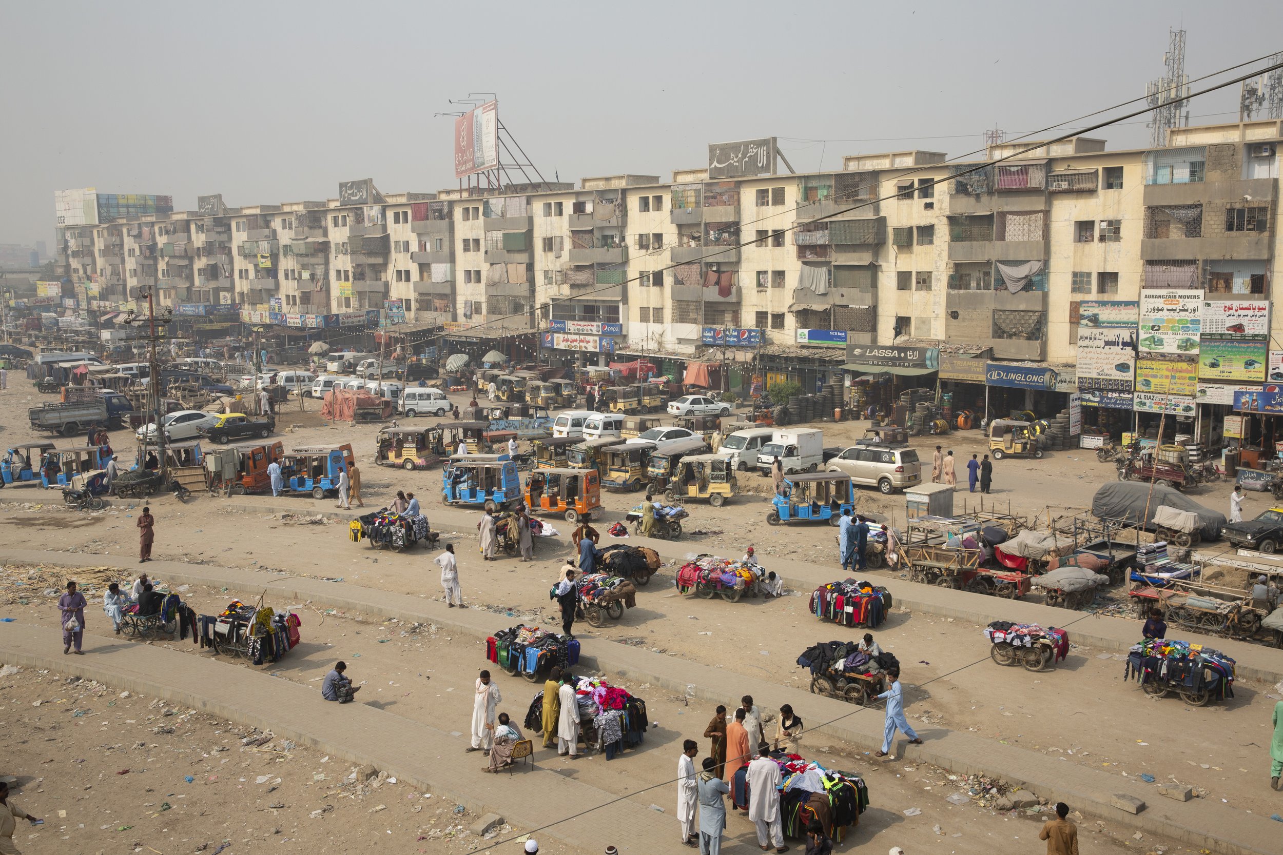  Al-Asif Square, houses the majority of the Afghan refugees in Karachi. 