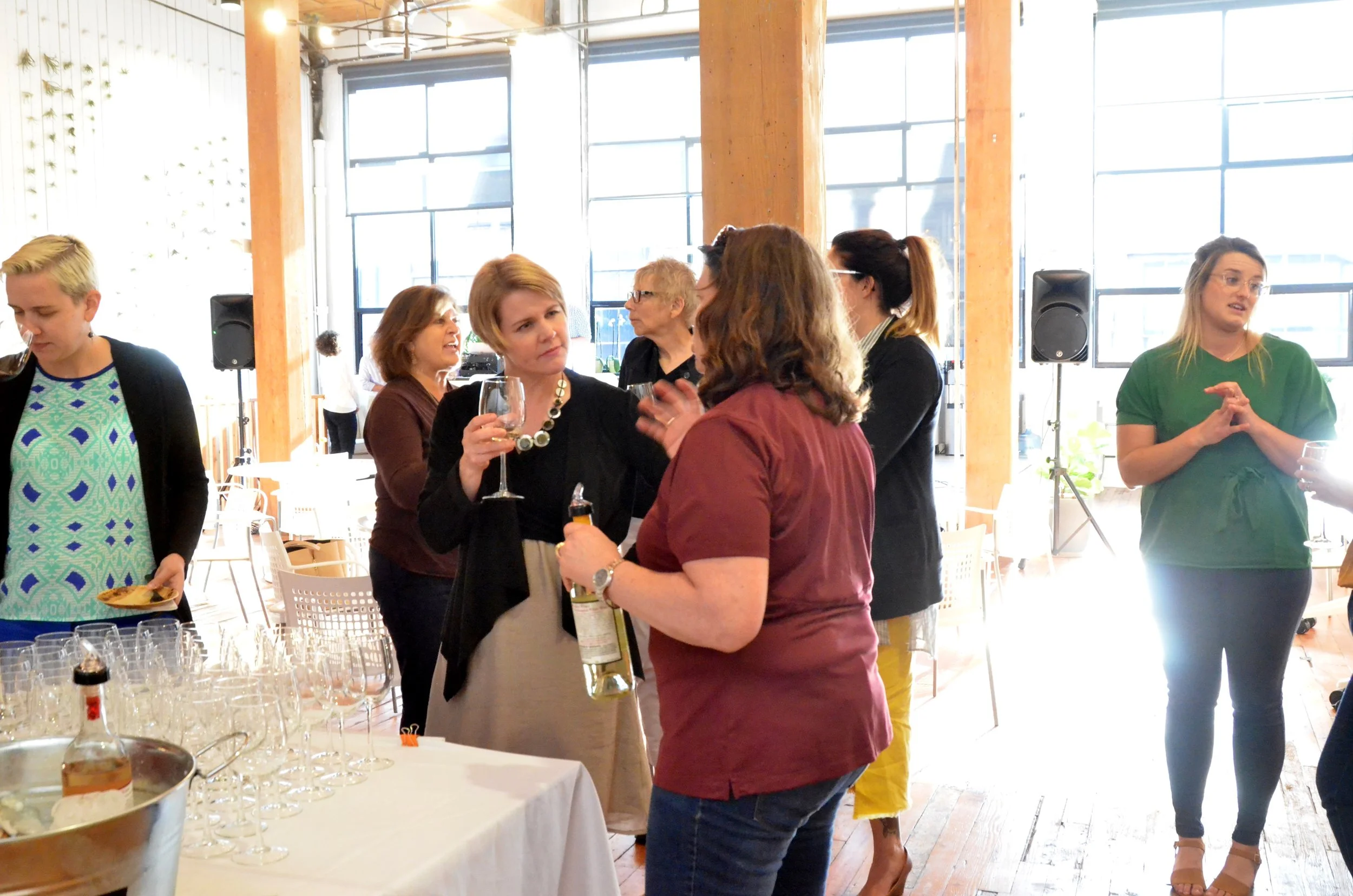 socializing at The Leadership of You event