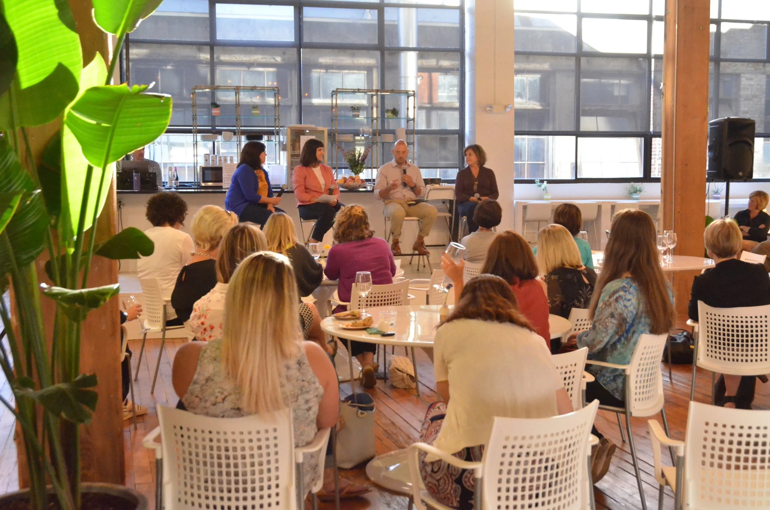 Speaker panel at The Riveter on the Leadership of You