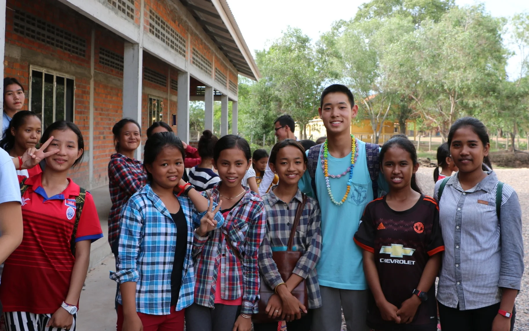 Derek Chiang, President of the New York TASSEL chapter with his students at the Samrang TASSEL school during his 2016 summer trip to Cambodia.