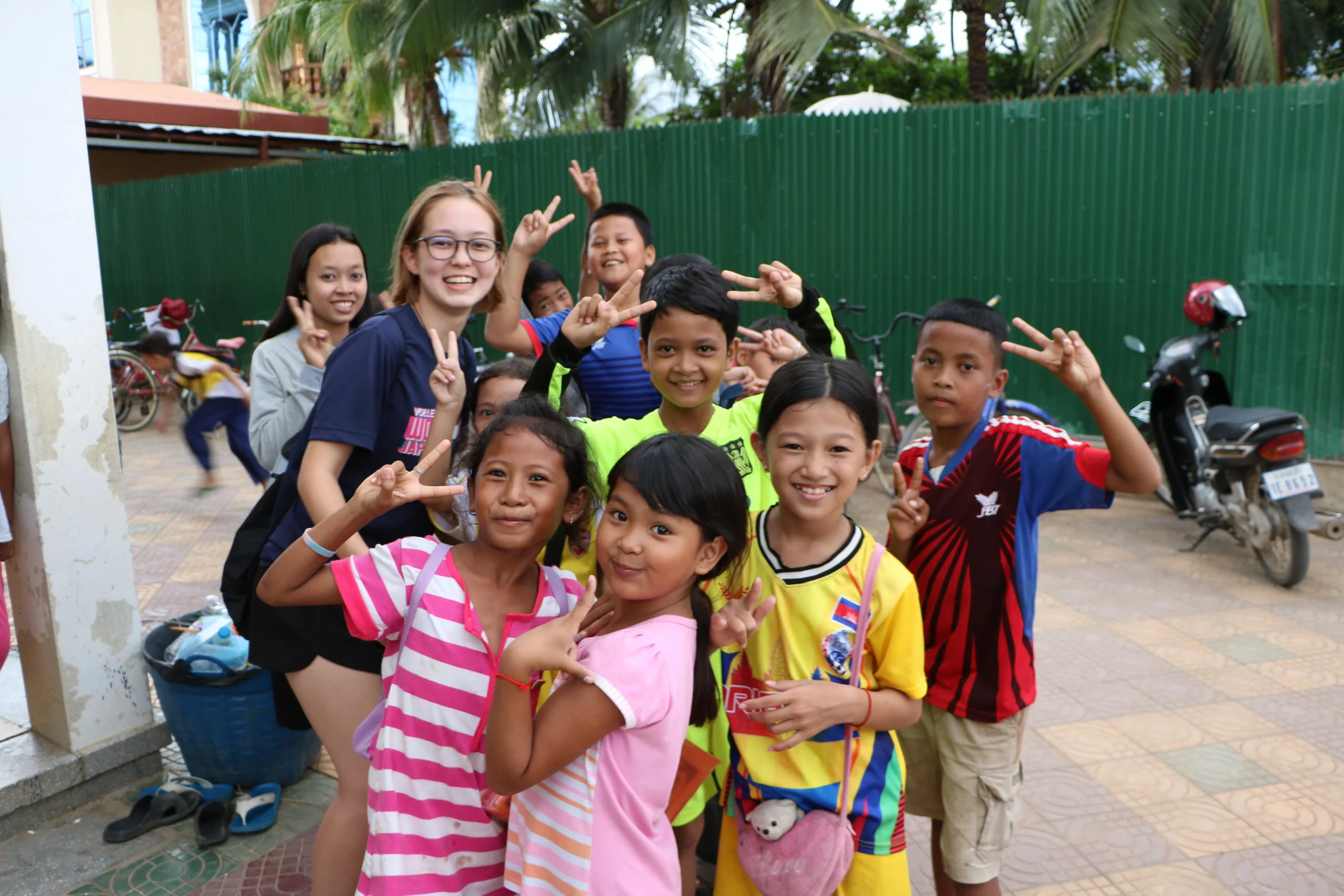 Volunteer Shima Langan with her students at the Rattinak TASSEL School on her trip in the summer of 2016.
