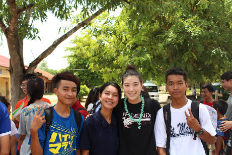 Lauren with some of her students in the summer of 2018