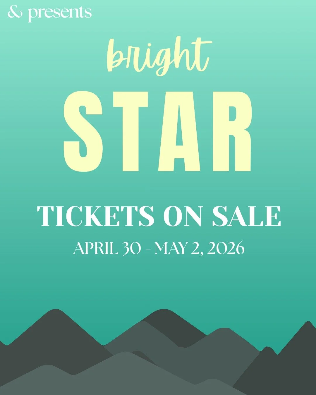 Tickets are now on sale for Ampersand's spring musical, BRIGHT STAR!

April 30-May 2, 2026 in The Love Jennison Family Theatre in Endeavour Hall at St. Catherine&rsquo;s School.

Ticket link in bio.

Bright Star is presented through special arrangeme