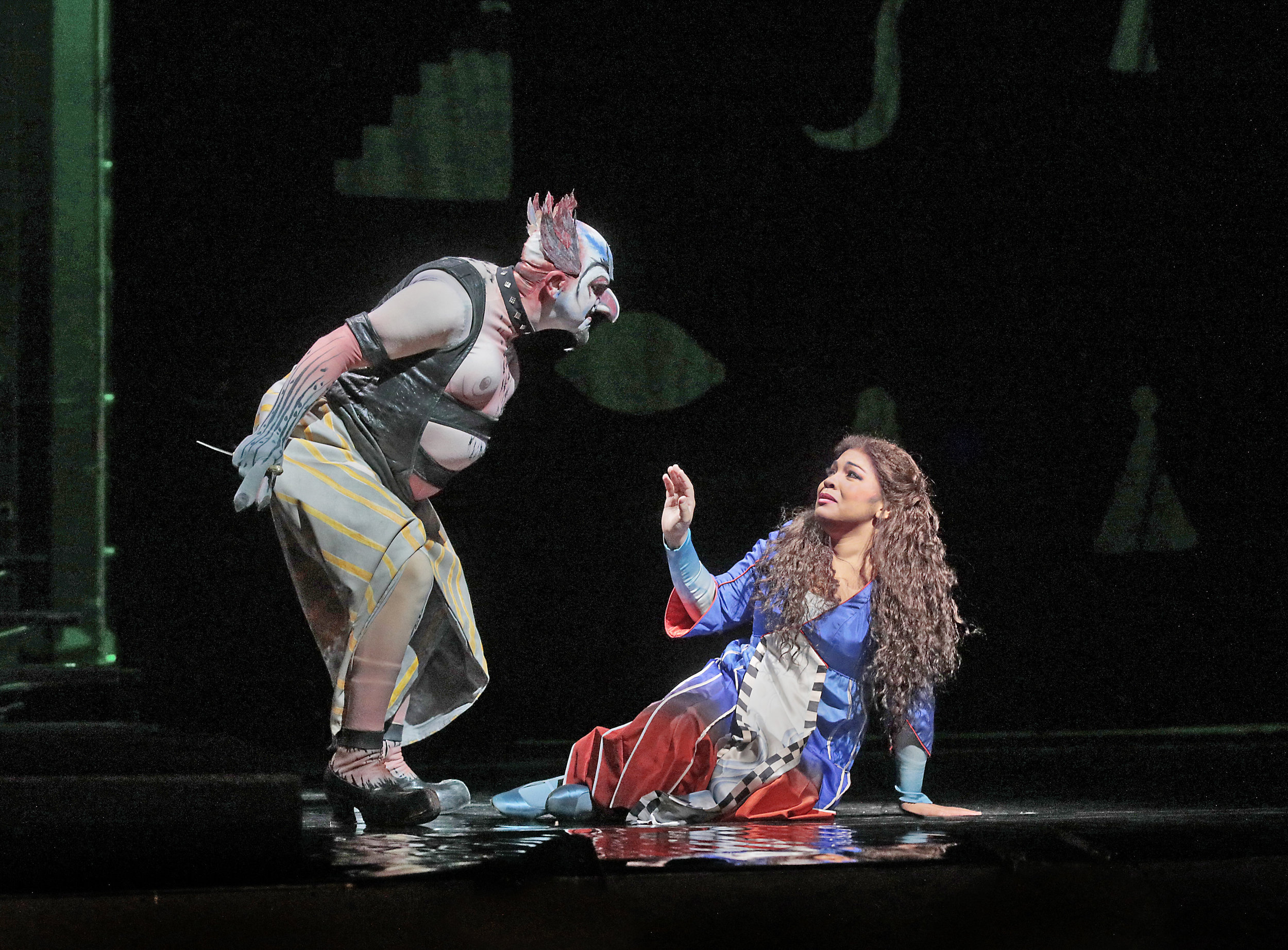 Robert Brubaker as Monostatos and Janai Brugger as Pamina in Mozart’s “The Magic Flute.” Photo: Ken Howard/Metropolitan Opera